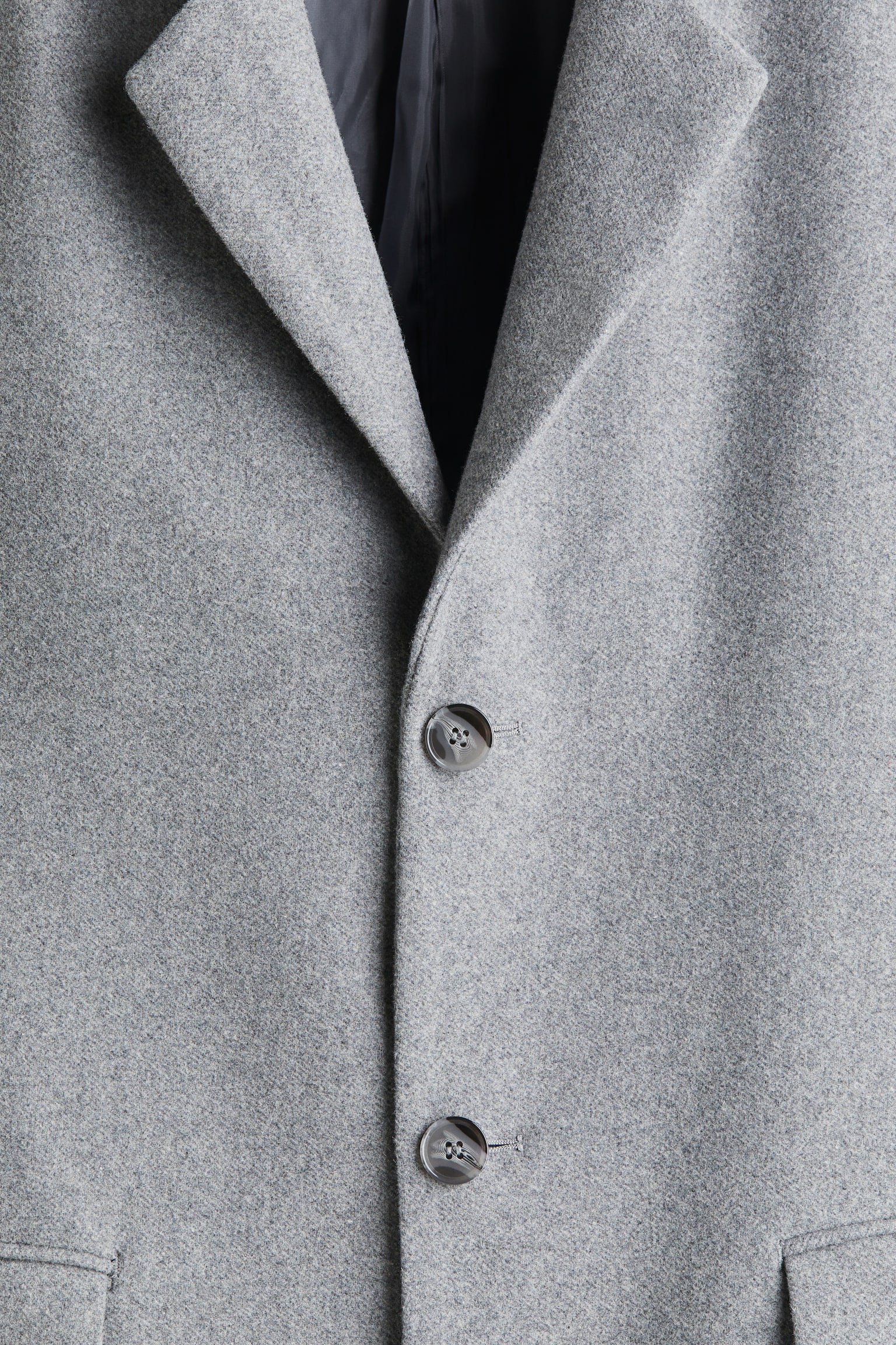 Wool-blend coat - Grey marl/Black/Navy blue - 4