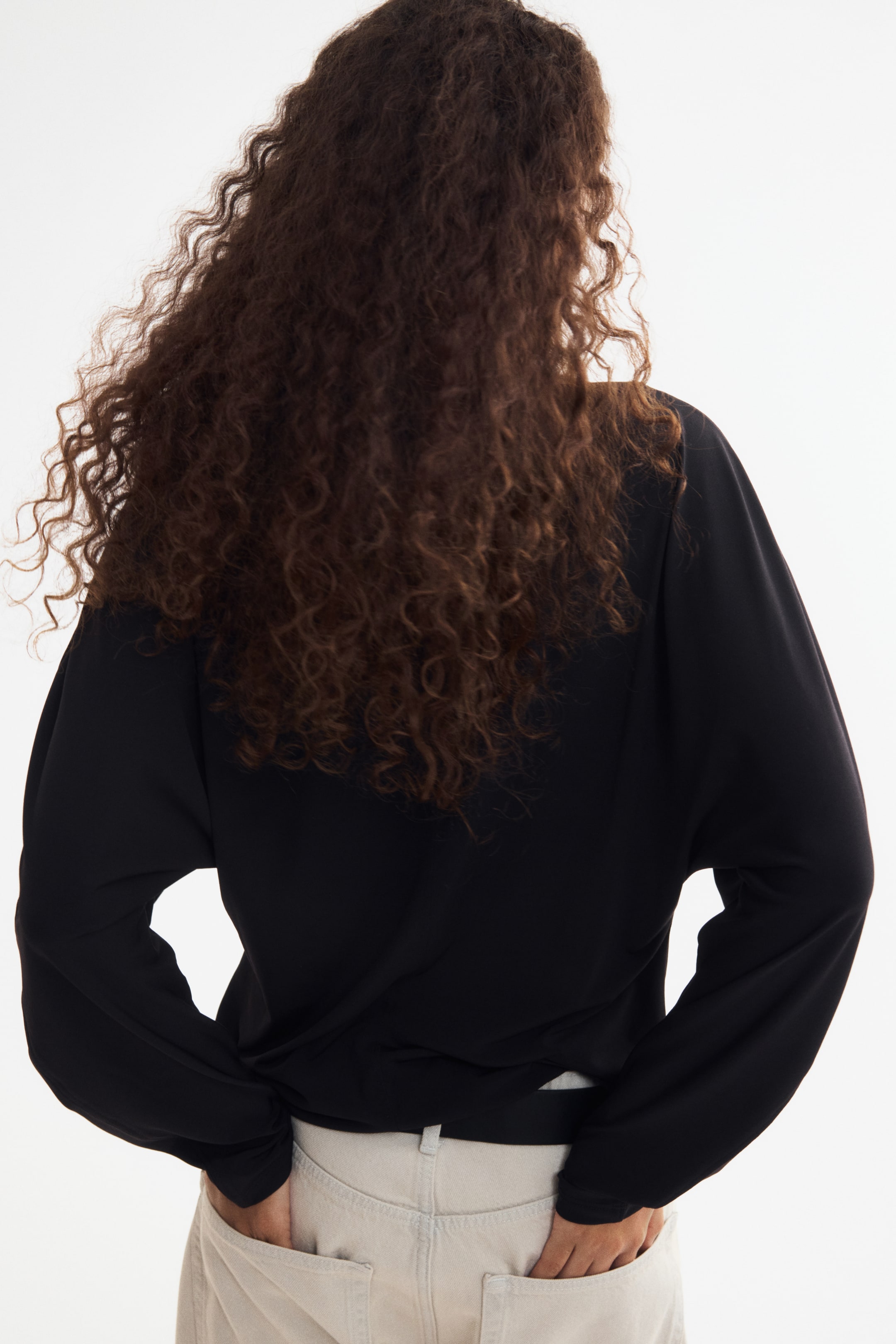 Long-Sleeved Boat-Neck Top
