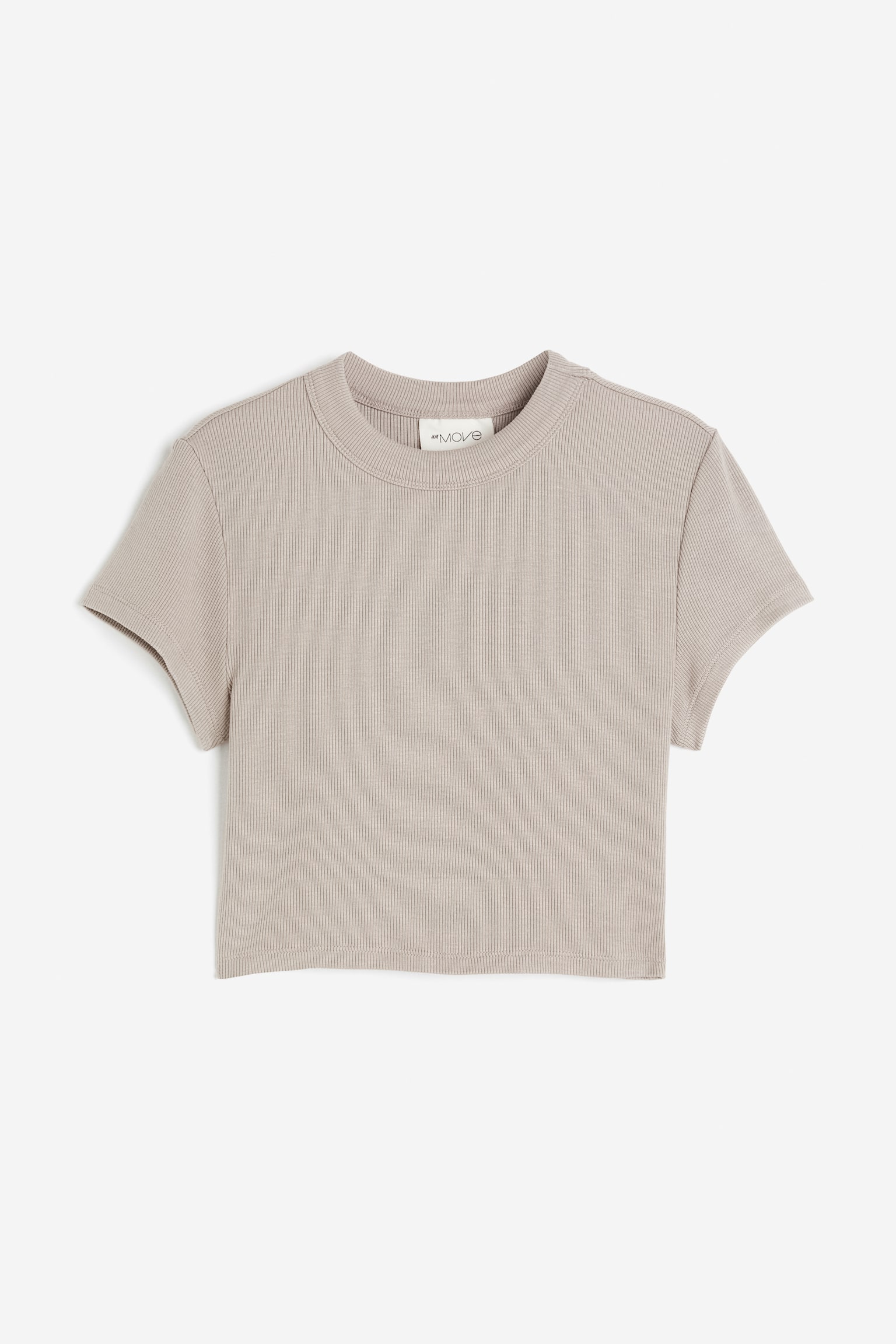 Cropped sports top in DryMove™ - Light beige/Light grey marl/Dark grey/Black - 1