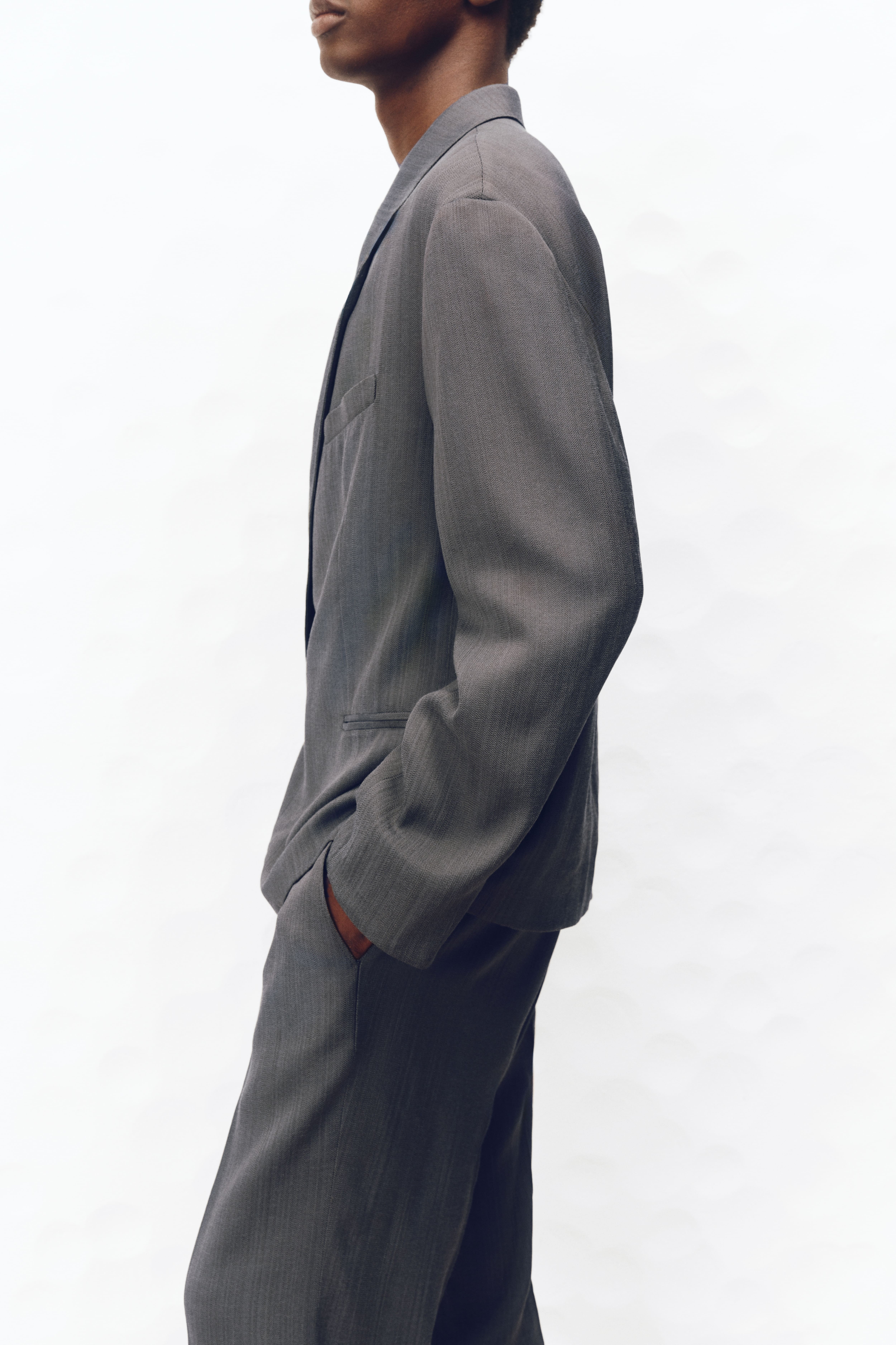 Loose-Fit Single-Breasted Wool-Blend Suit Jacket