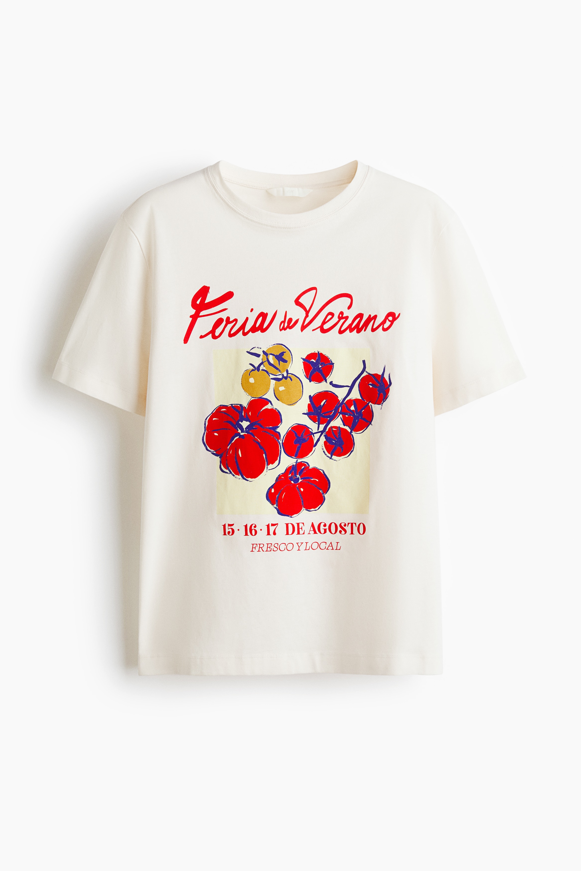 Printed T-shirt - Ivory/Feria de Verano/Light blue/Summer/Light yellow/Energized/Dusty light blue/California/Cream/Biarritz/Green/Cannes Sailing Retreat/White/Le Marais/White/Lemons/Pink/Chillax Culture/Dark brown/The Vacation Edit/Brown/Solare/White/Beauté/Dark brown/Simplicité/White/Arancia Rossa