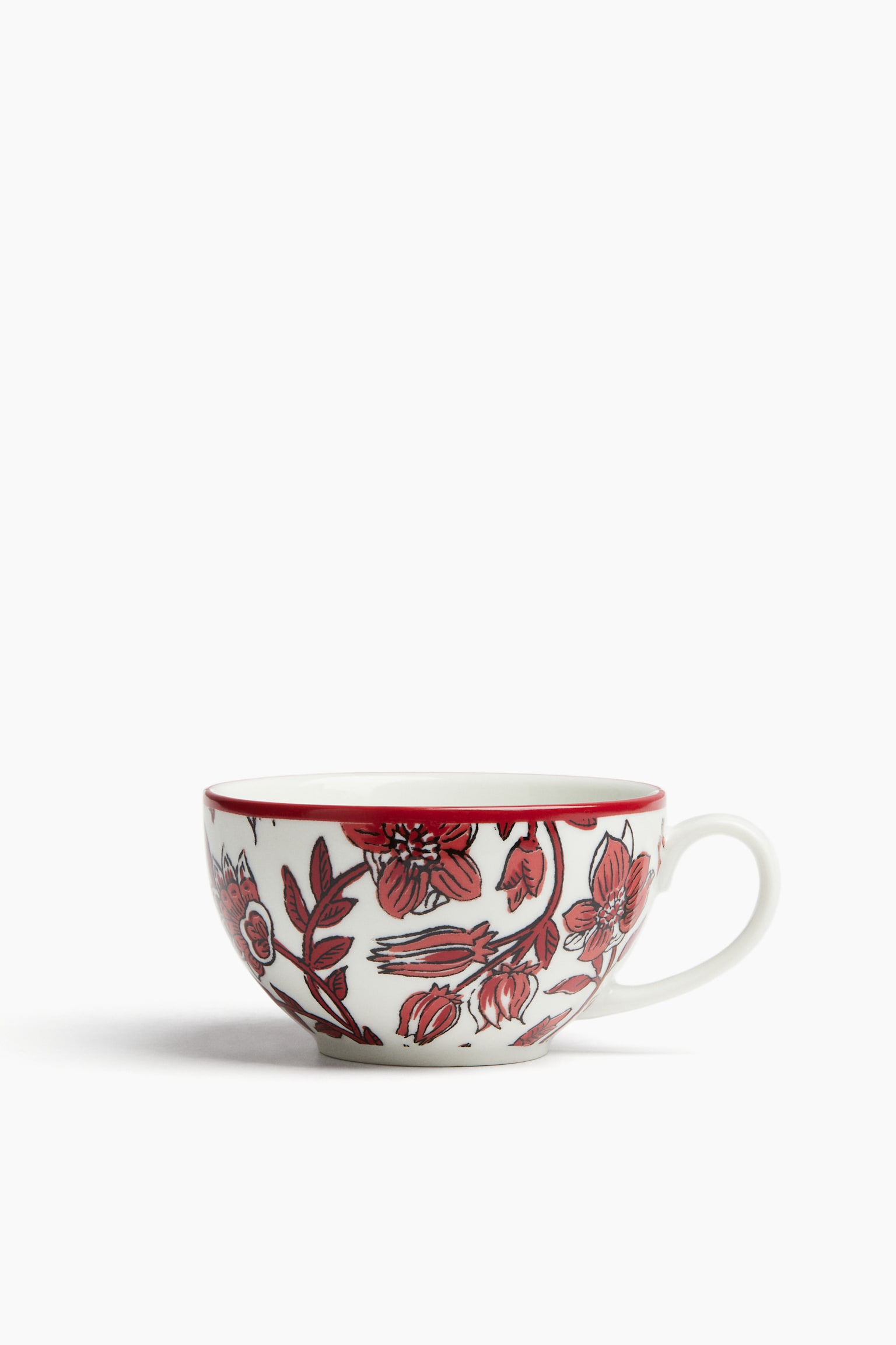 Porcelain cup - Red/Floral - 1