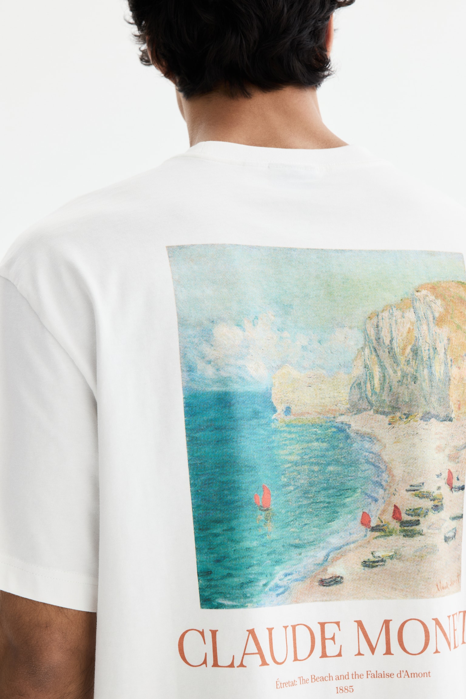 T-shirt Loose Fit-Biały/Monet - 6