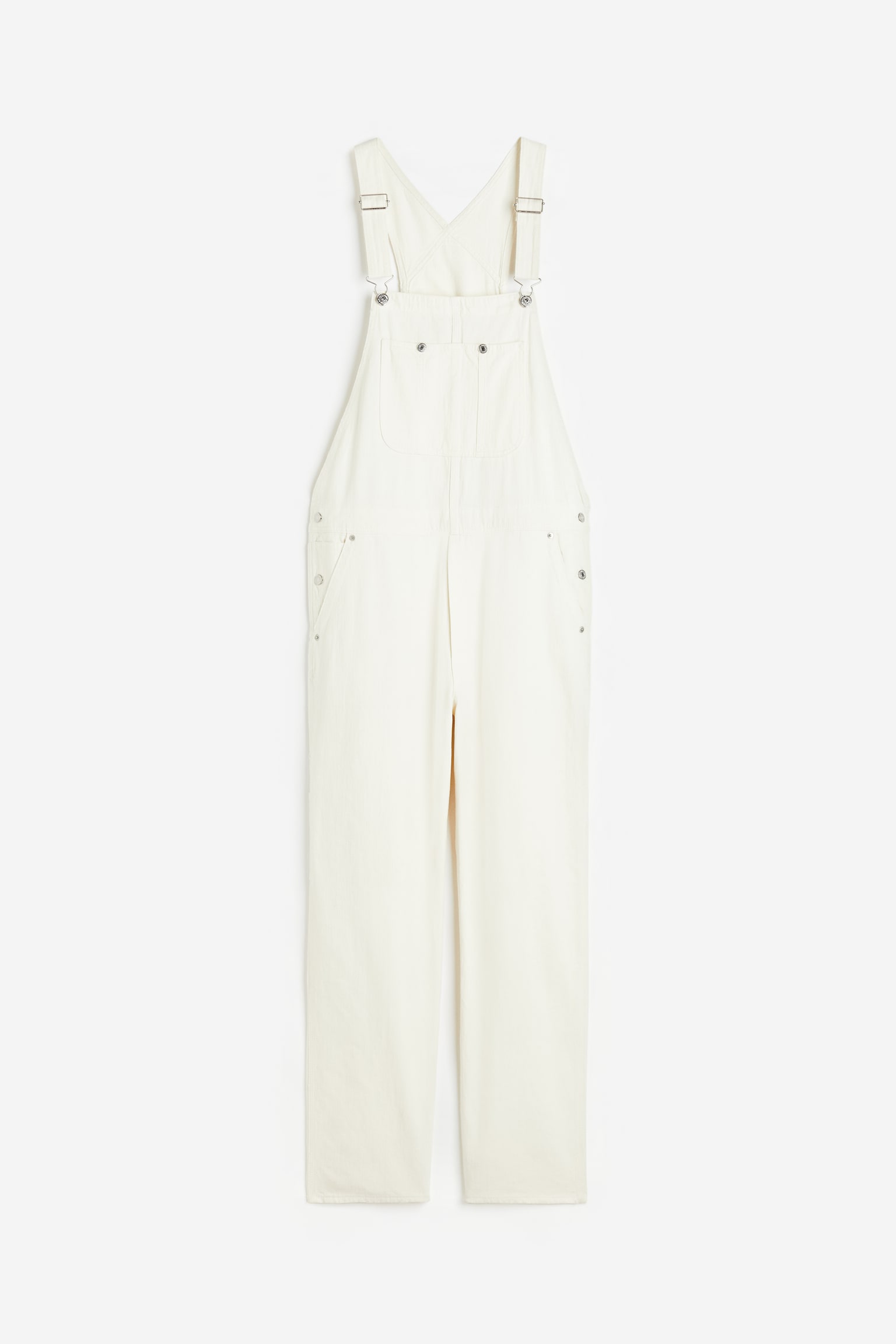 Relaxed Fit Linen-blend dungarees - Cream - 1