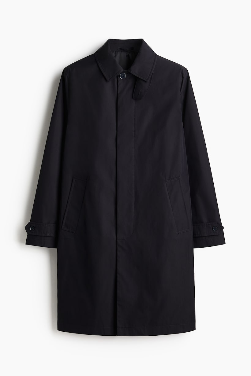 Manteau Homme Hiver Long En Laine - Coupe Ajustée Col Montant - Taille L - Noir - Pour Tenue Professionnelle Ou Décontractée