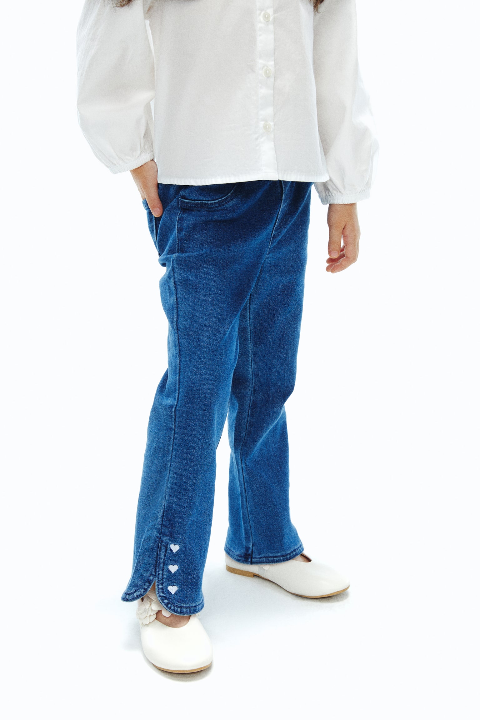 刺繍ディテール デニムジェギンズ - デニムブルー／ハート/ライトデニムブルー／ハート - 3