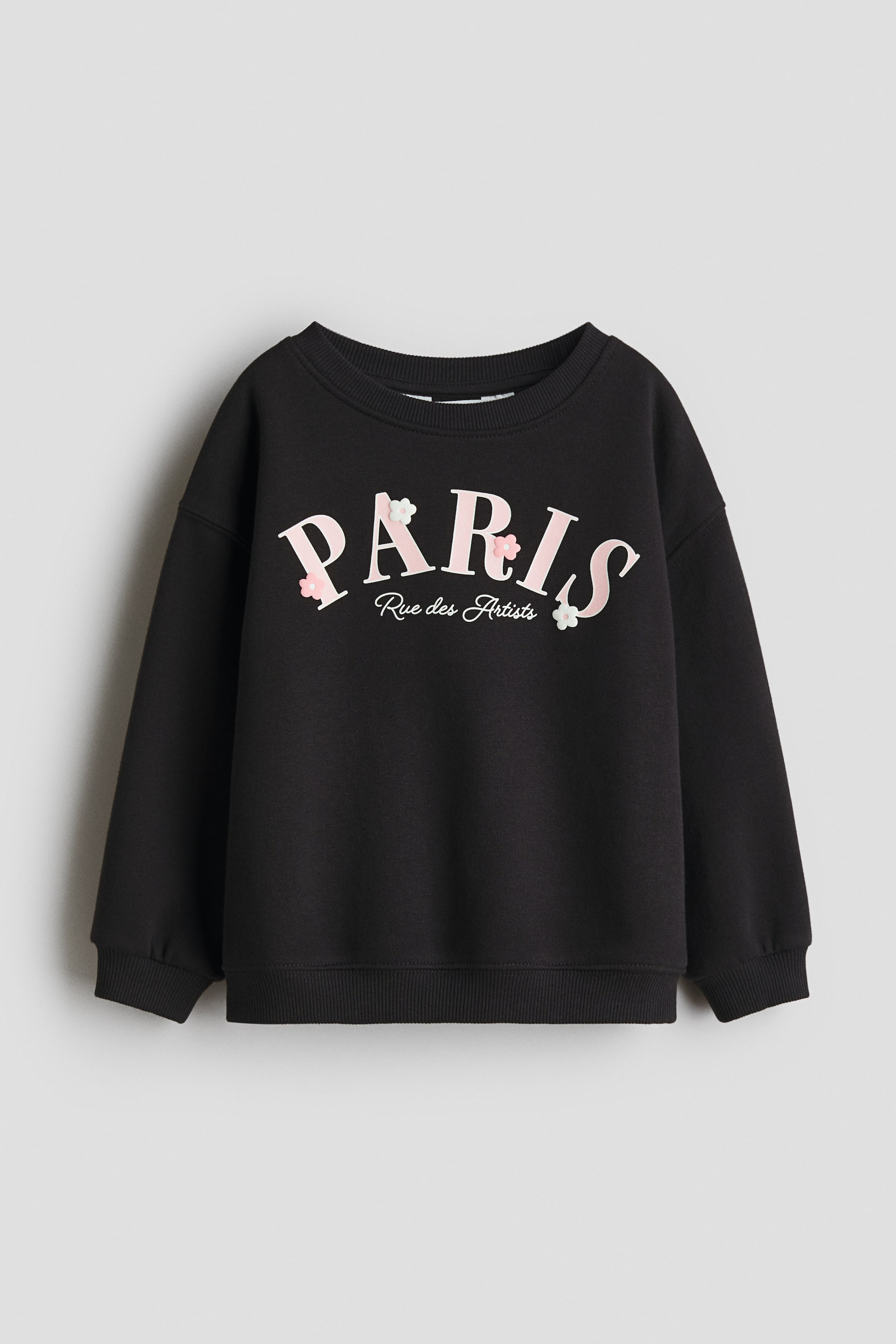 View larger image: Printed Brushed-Inside Sweatshirt - Black/Paris - Kids | H&M US 1
