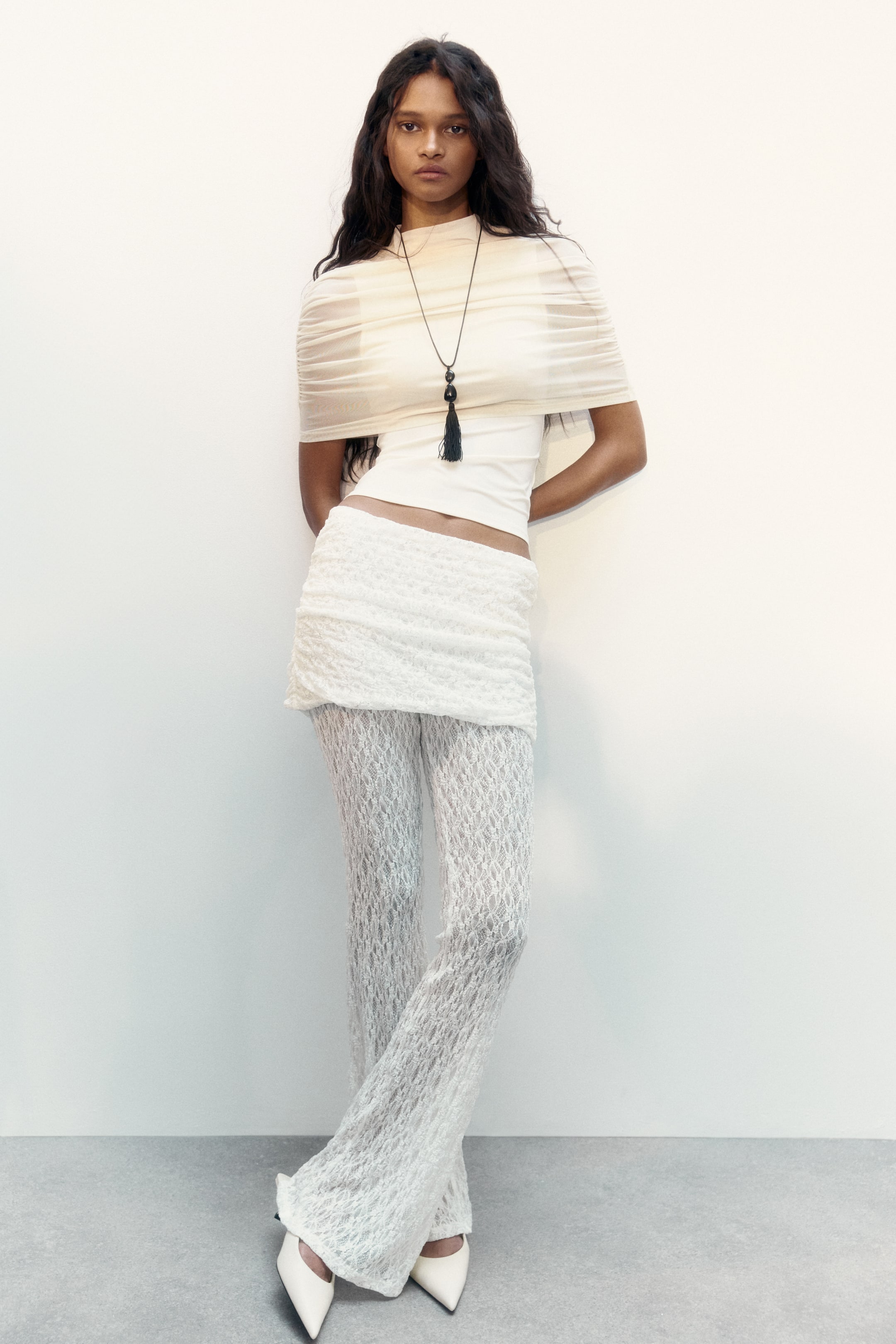 Cape-Detail Jersey Top