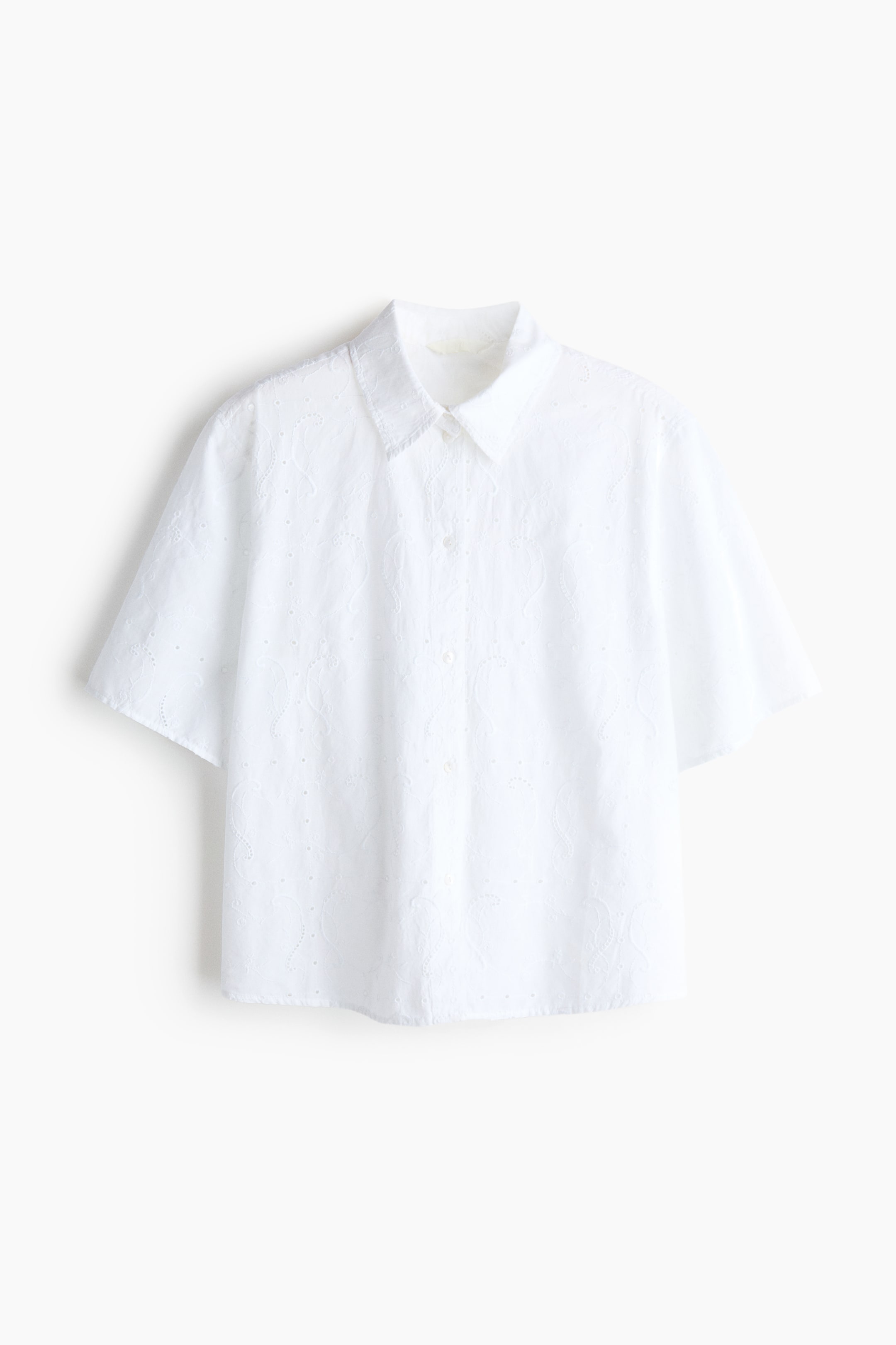 Oversized Eyelet-Embroidered Shirt