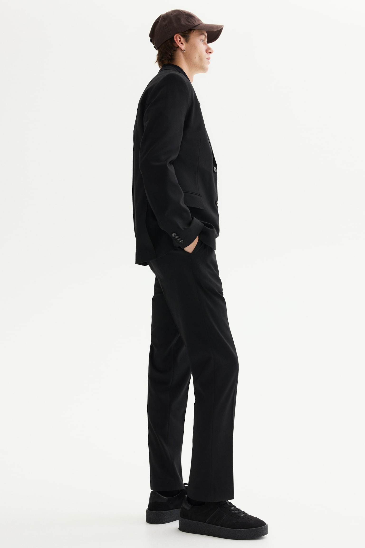 Slim Fit Suit Pants - Black/Dark grey - 3