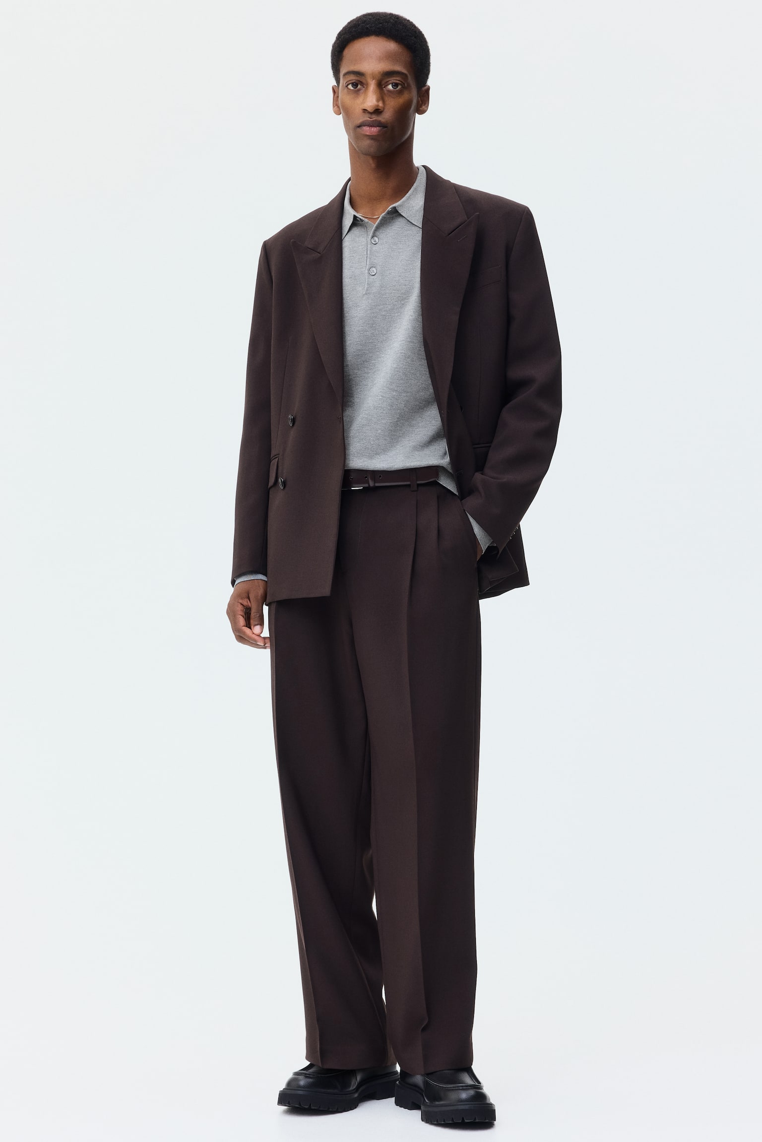 Regular Fit Fine-knit polo shirt - Grey marl/Brown/Navy blue/Beige/Dark beige/Dark blue - 4