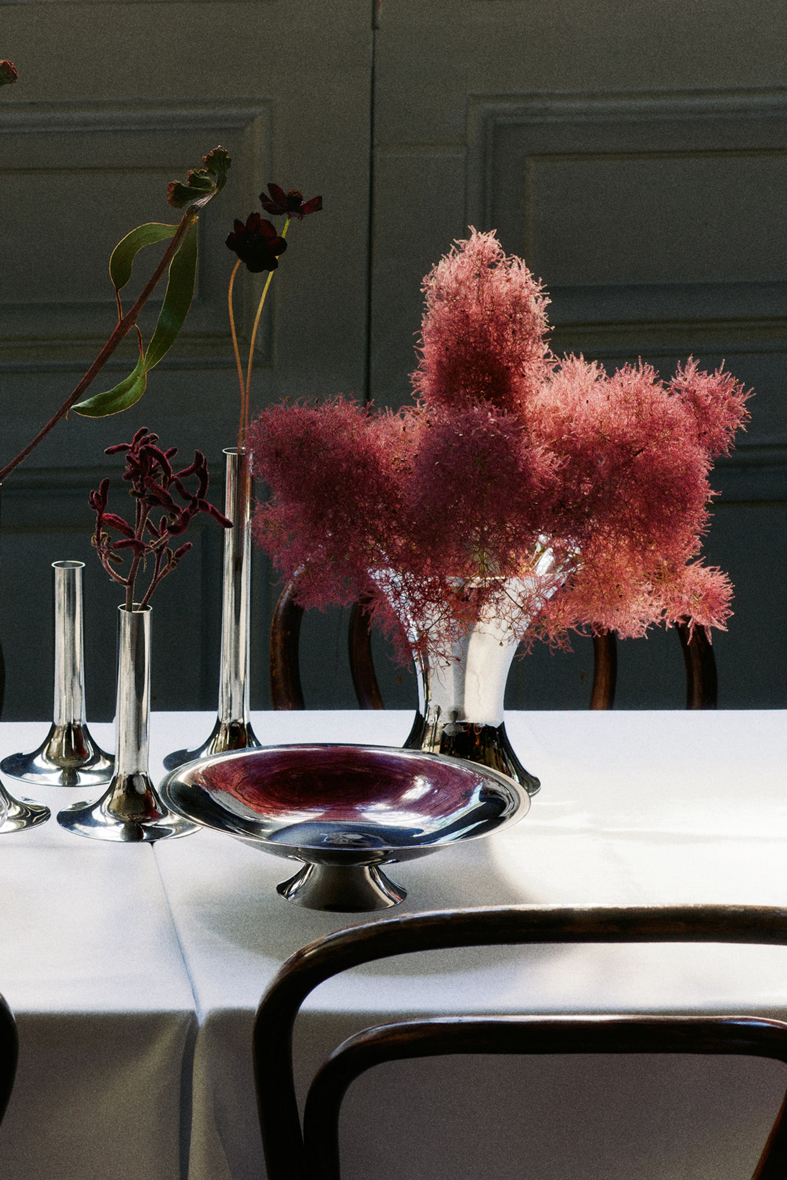 קערה על רגל מפלדת אל חלד - כסוף - 4