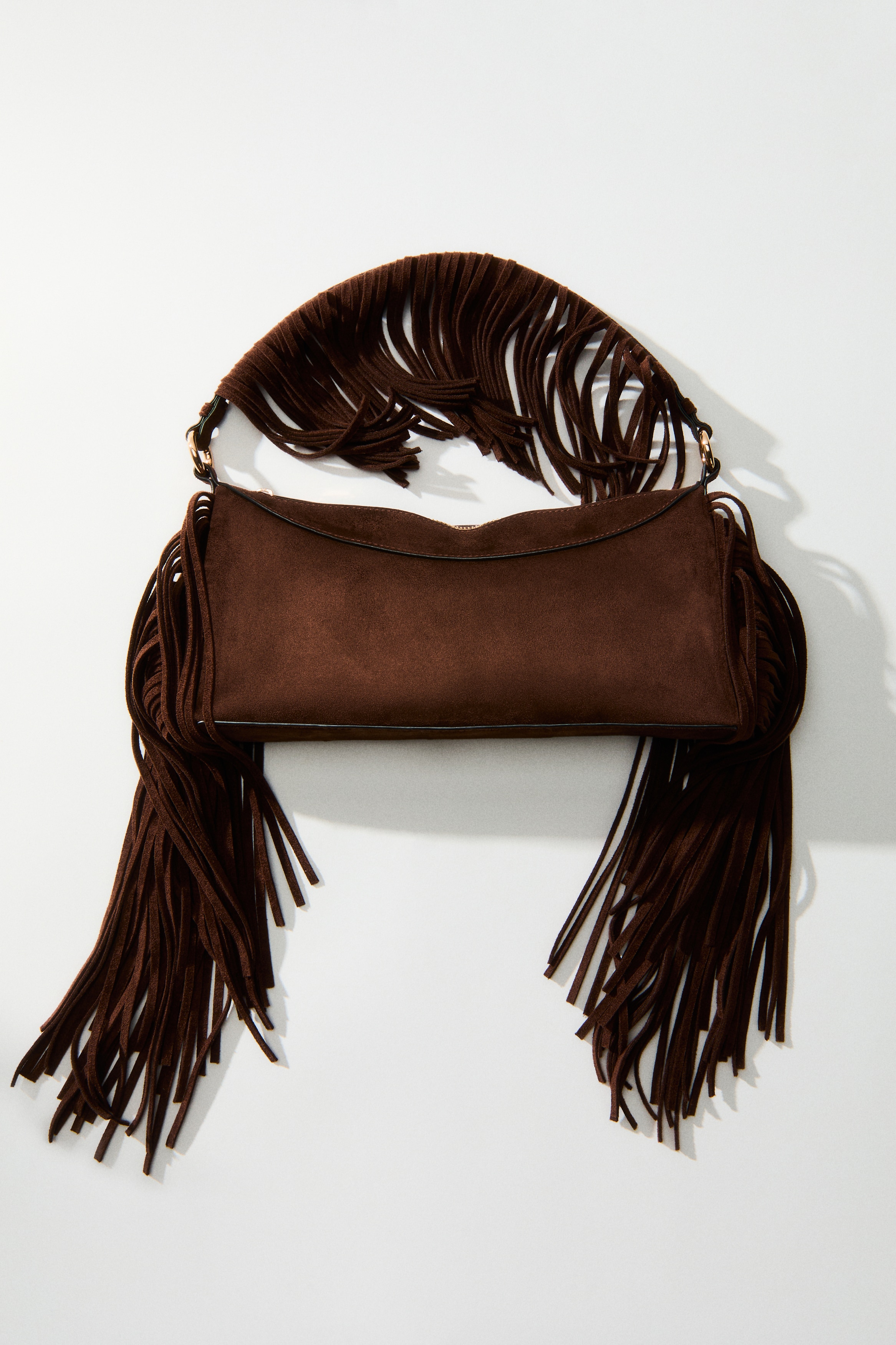 Fringe-trimmed shoulder bagAuxiliar