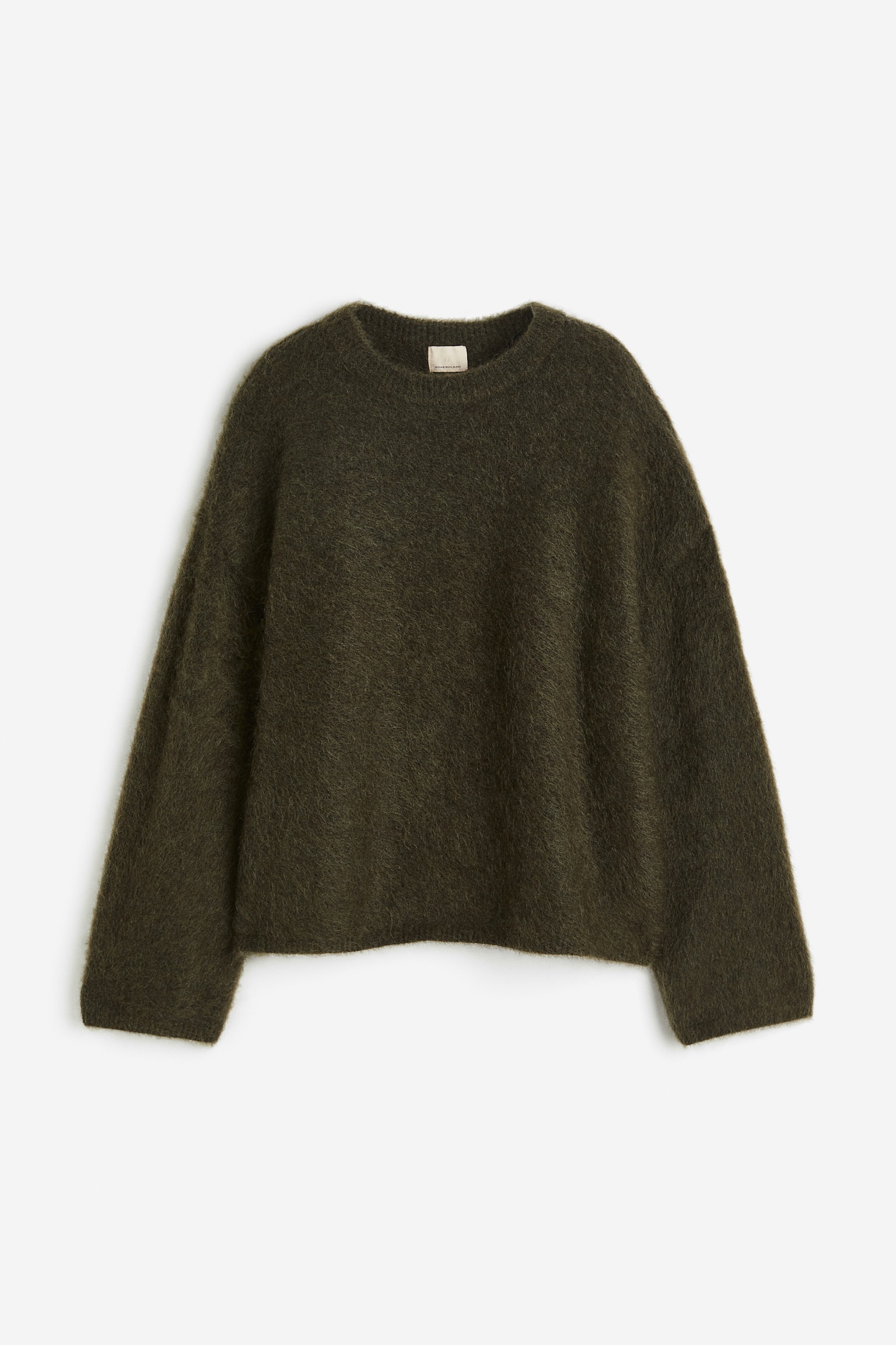 Oversized mohair-blend jumper - Forest green - 1