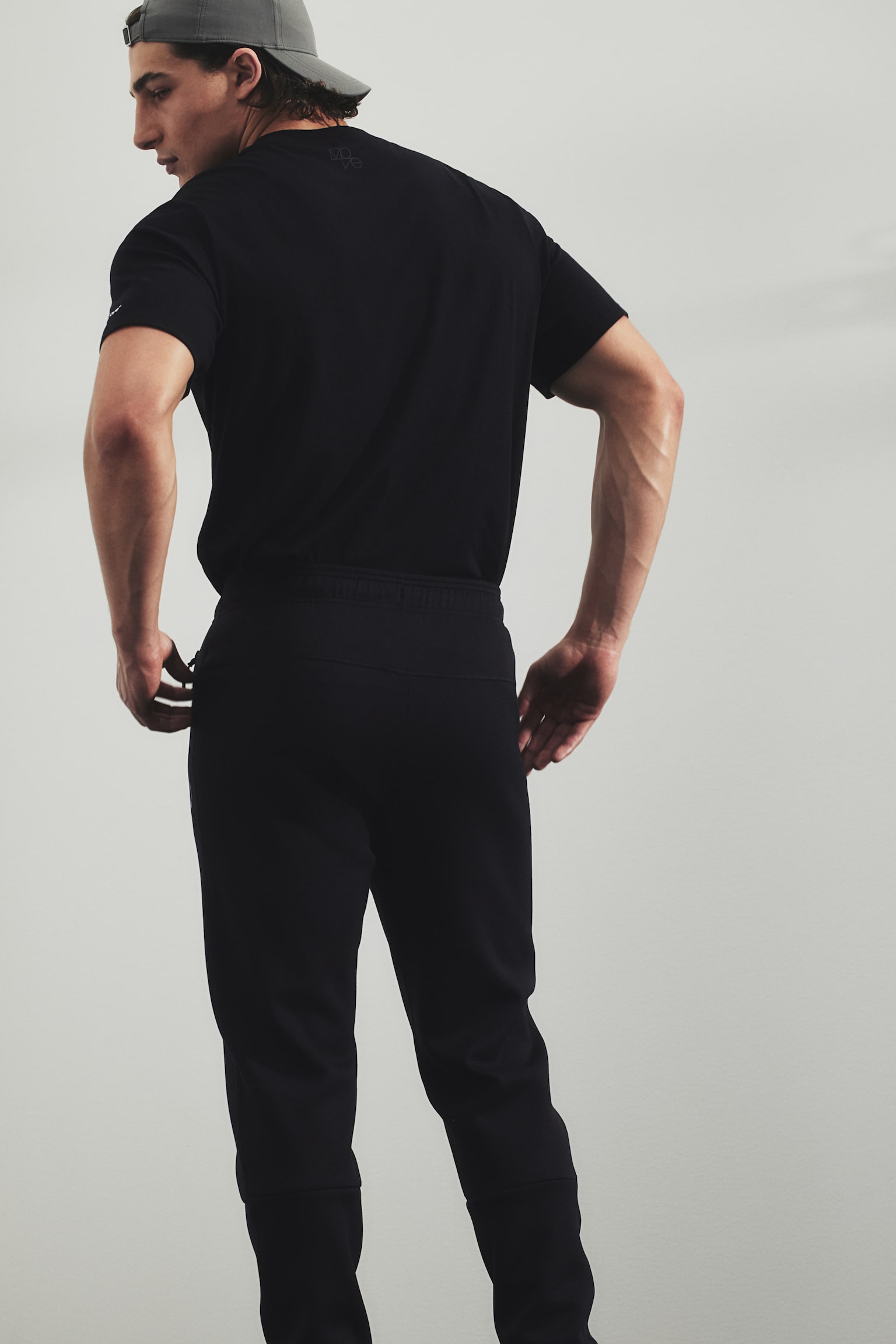 Joggers de desporto em DryMove™ Slim Fit - Preto/Verde caqui/Cinzento escuro - 3