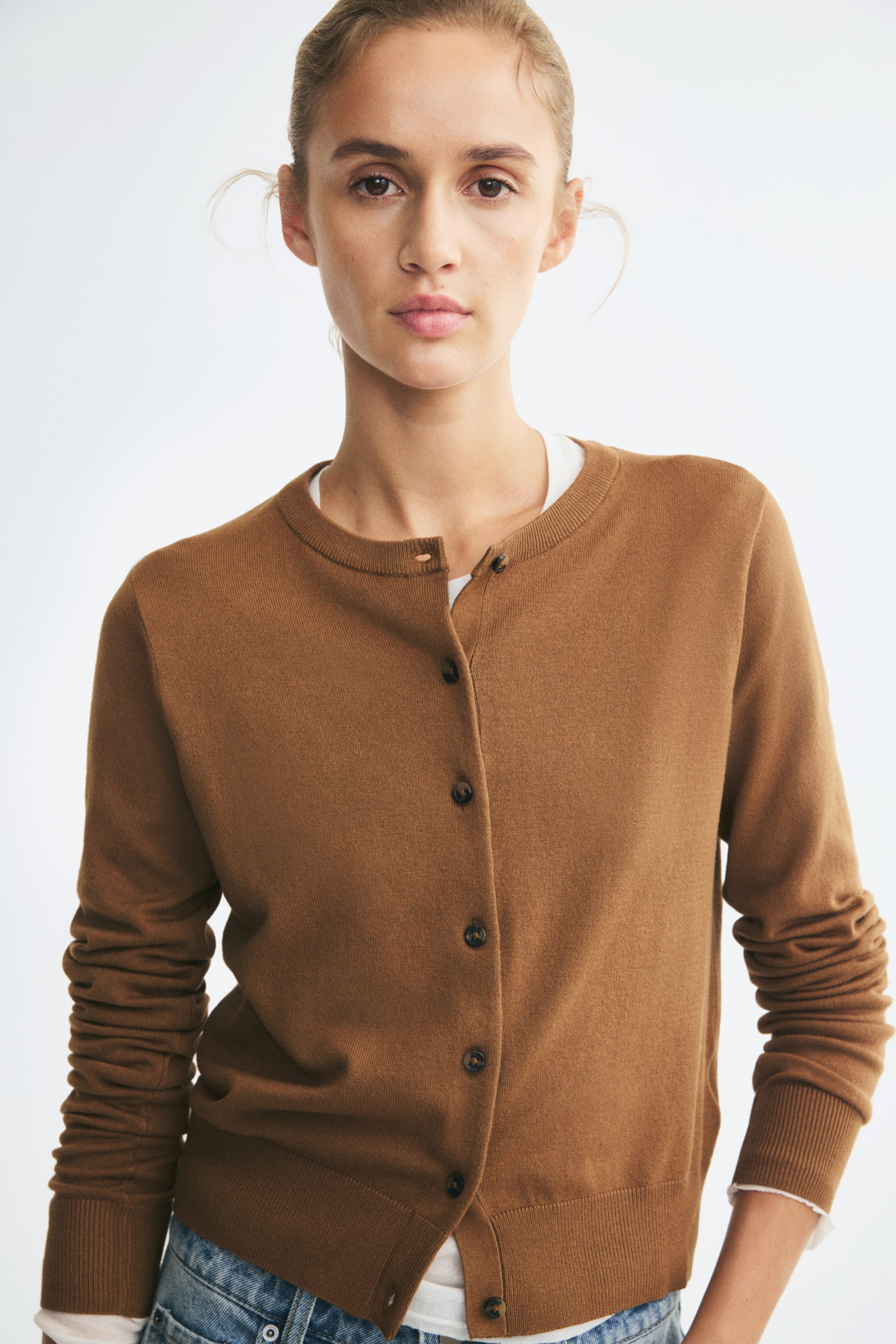 View larger image: Fine-knit cardigan - Brown - Ladies | H&M 1