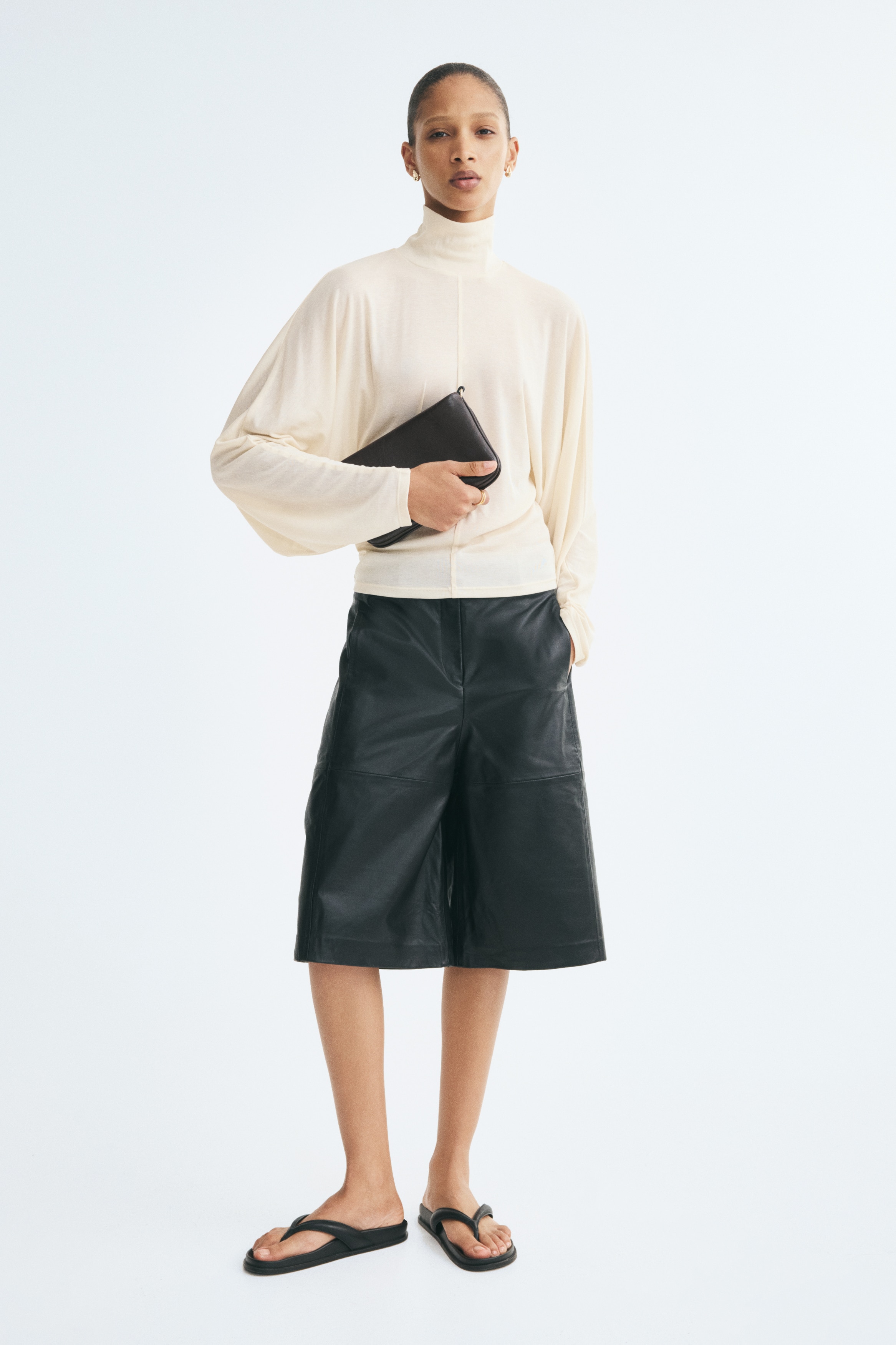 Batwing-Sleeved Mock Turtleneck Top - thumbnail 8
