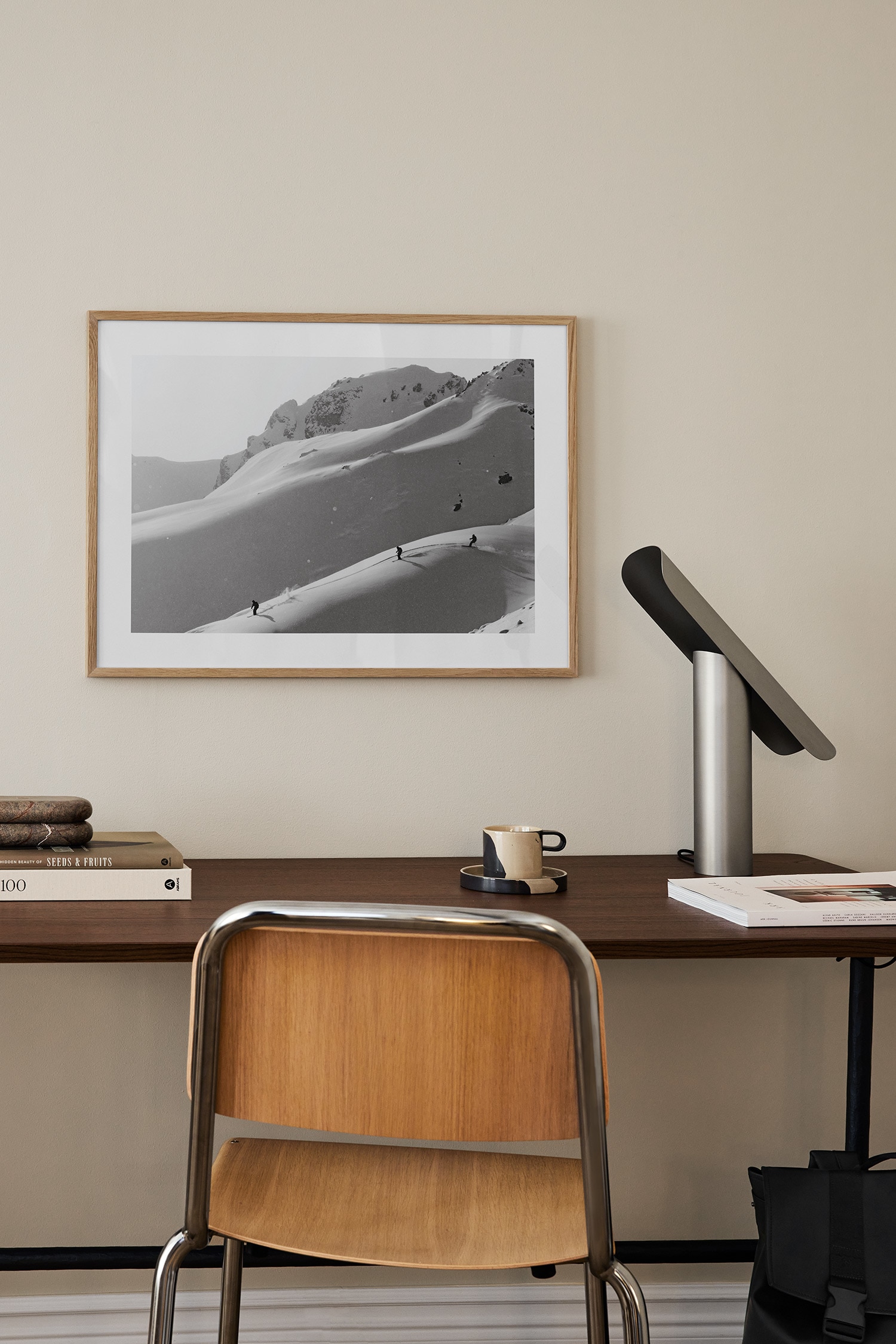 Love For Skiing Poster - Schwarz