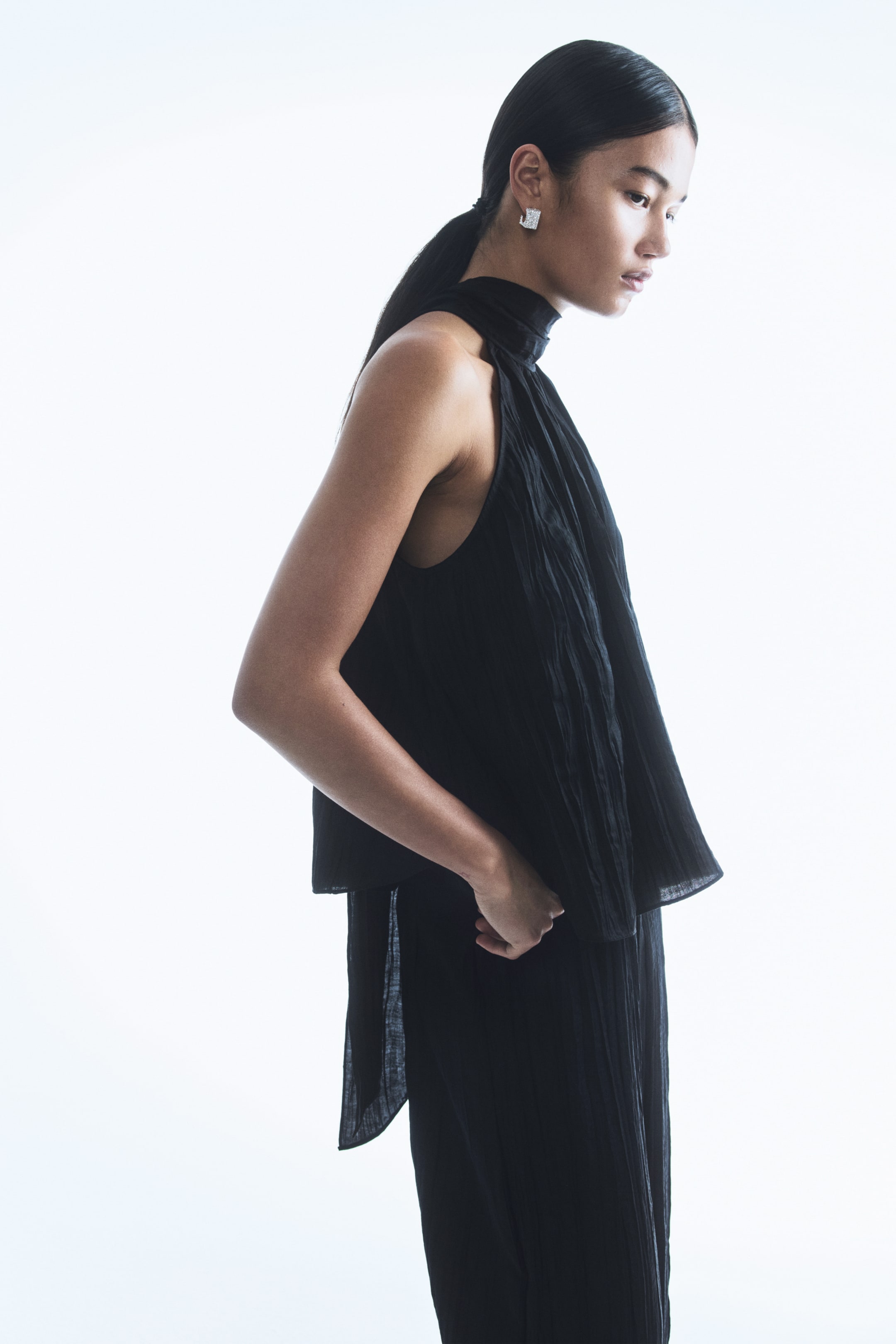 View larger image: Crinkled halterneck top - Black - Ladies | H&M AU 1