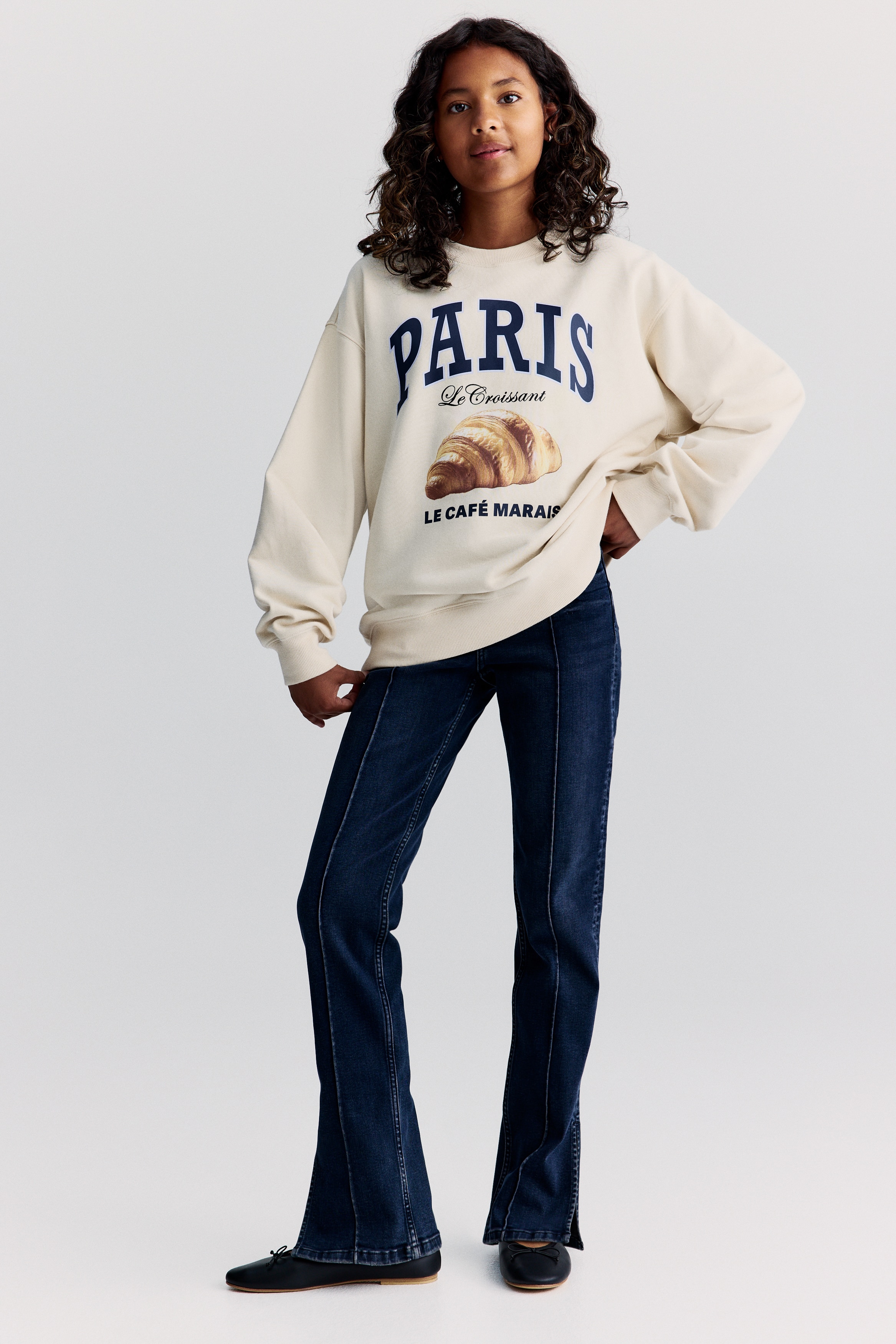 Jeans med stråveck Slim Fit - Mörk denimblå