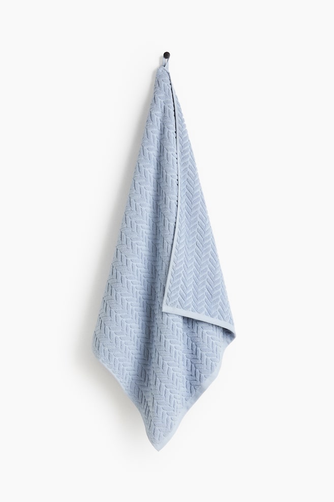 Textured Bath Towel - Dusty blue/Cream/Taupe/Light taupe - 1