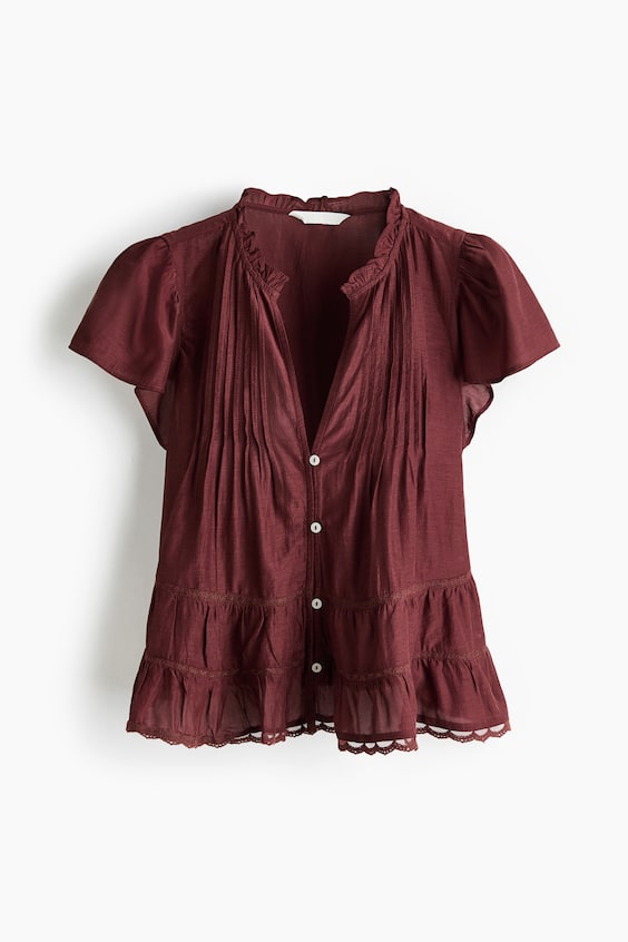 Женские блузки H&M Puff-Sleeved Blouse