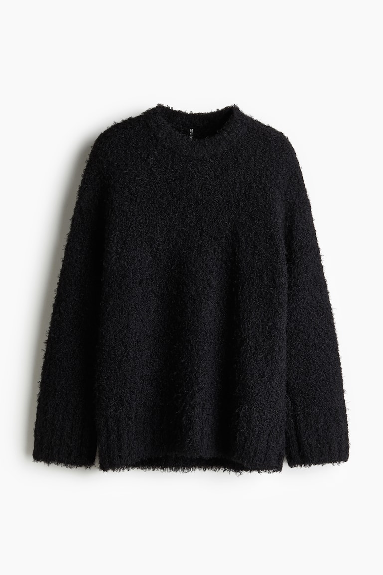 Pull en maille duveteuse Noir FEMME H&M FR