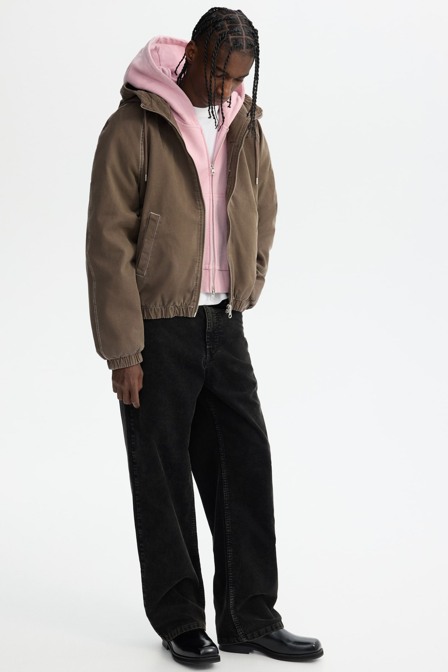 Padded canvas jacket - Dark mole/Black - 7