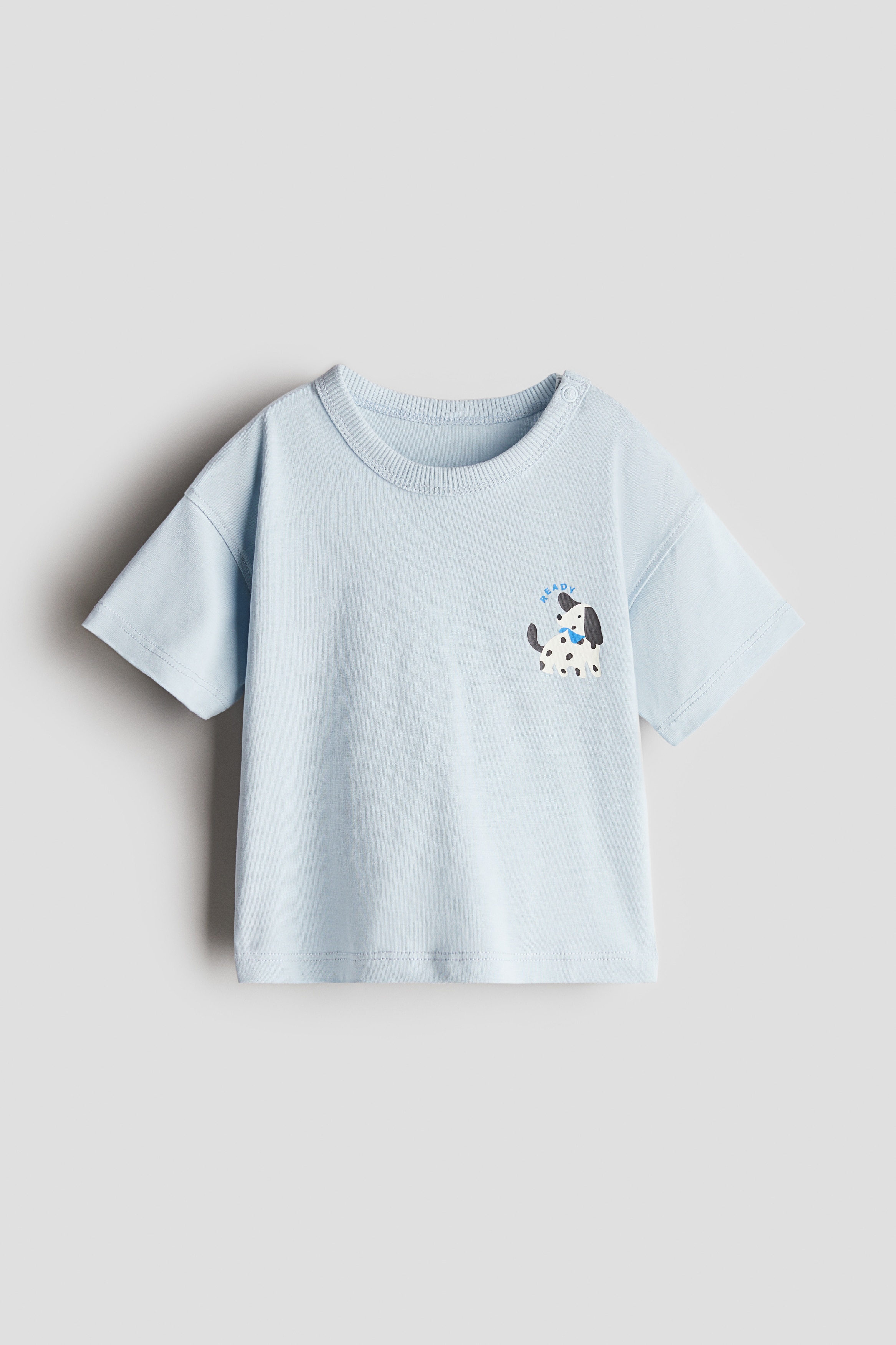 Printed cotton T-shirt - Light blue/Dog