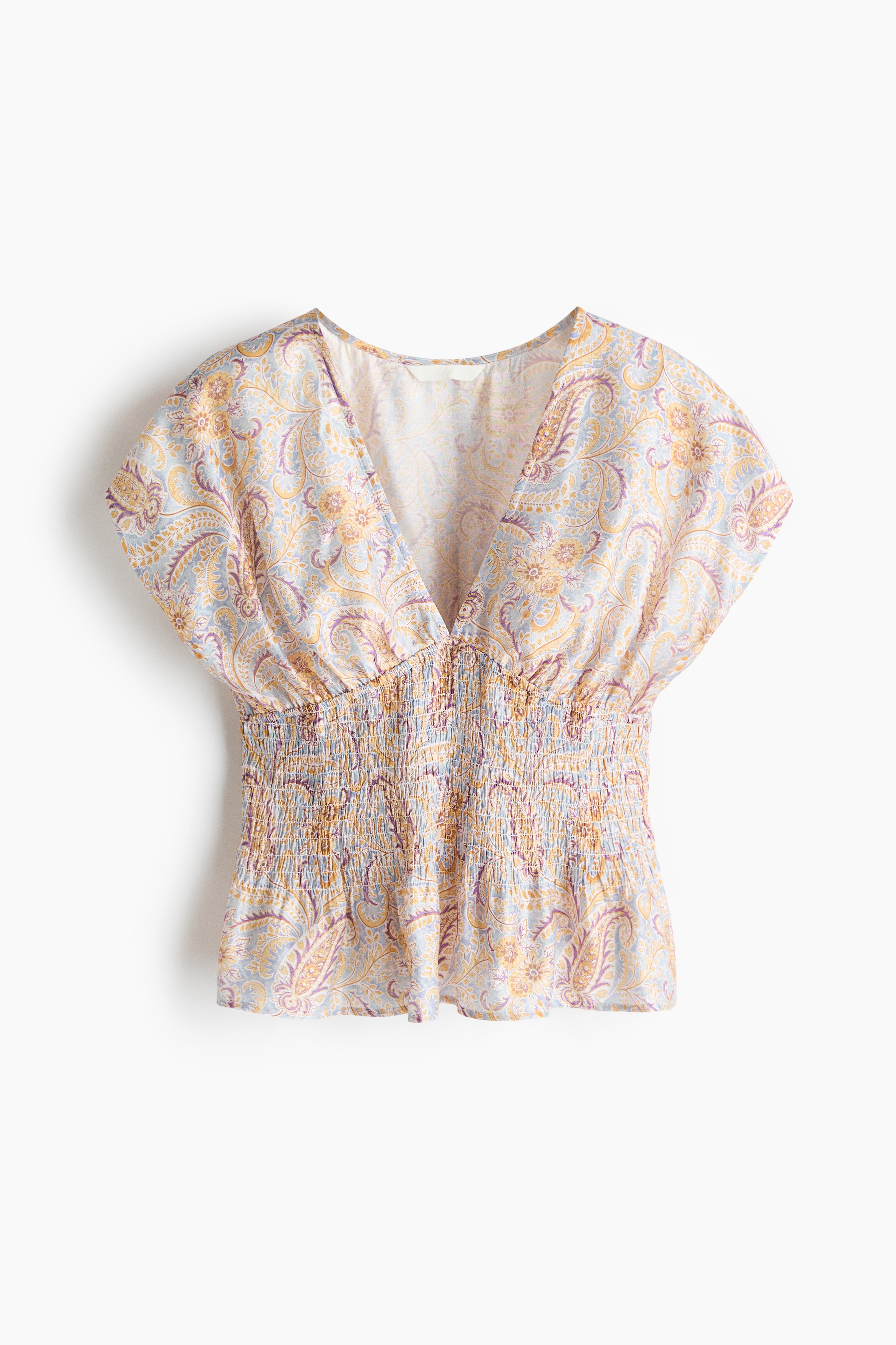 Smocked top - Light dusty purple/Paisley pattern/Dusty yellow/Black