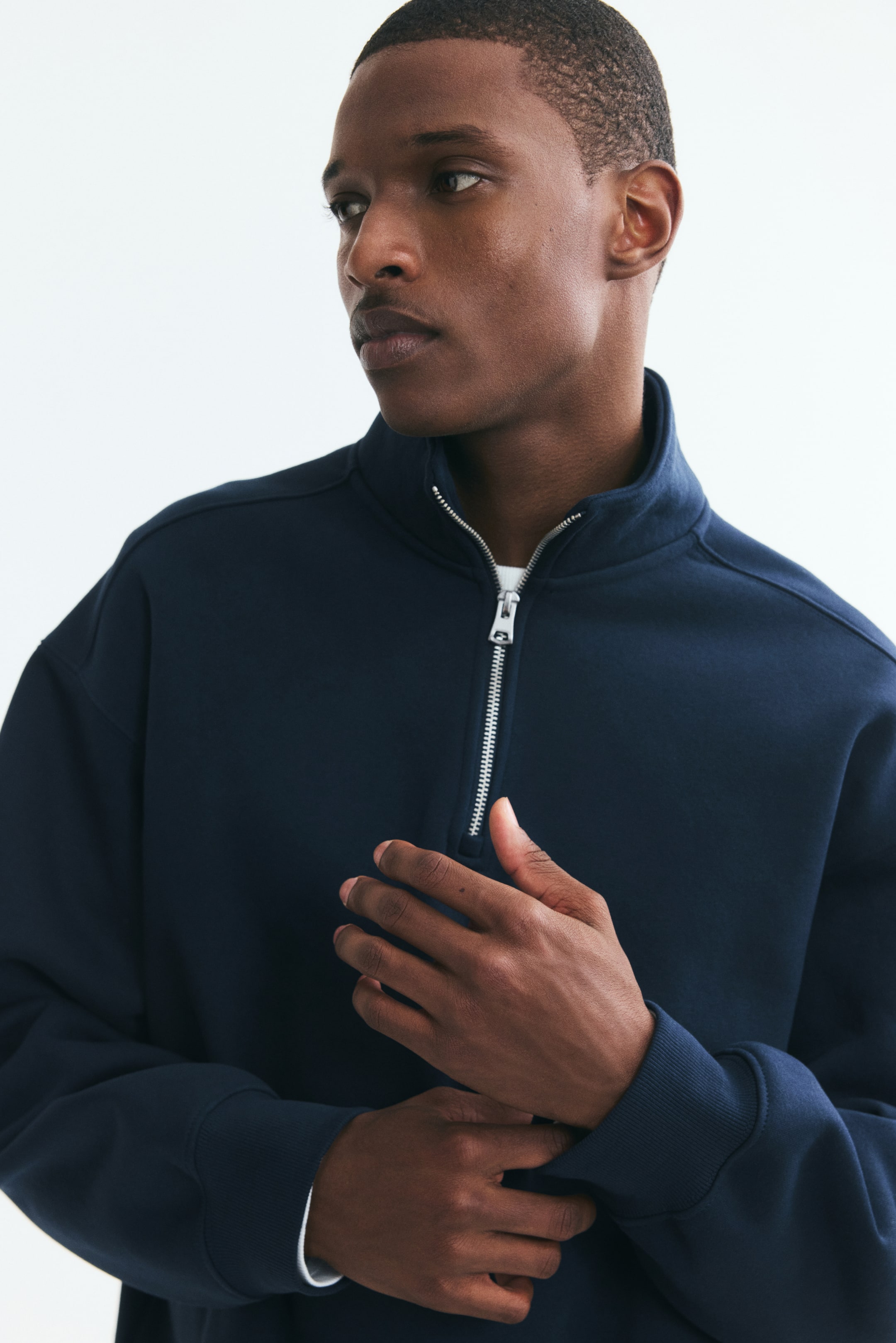 Loose Fit Half-Zip Sweatshirt