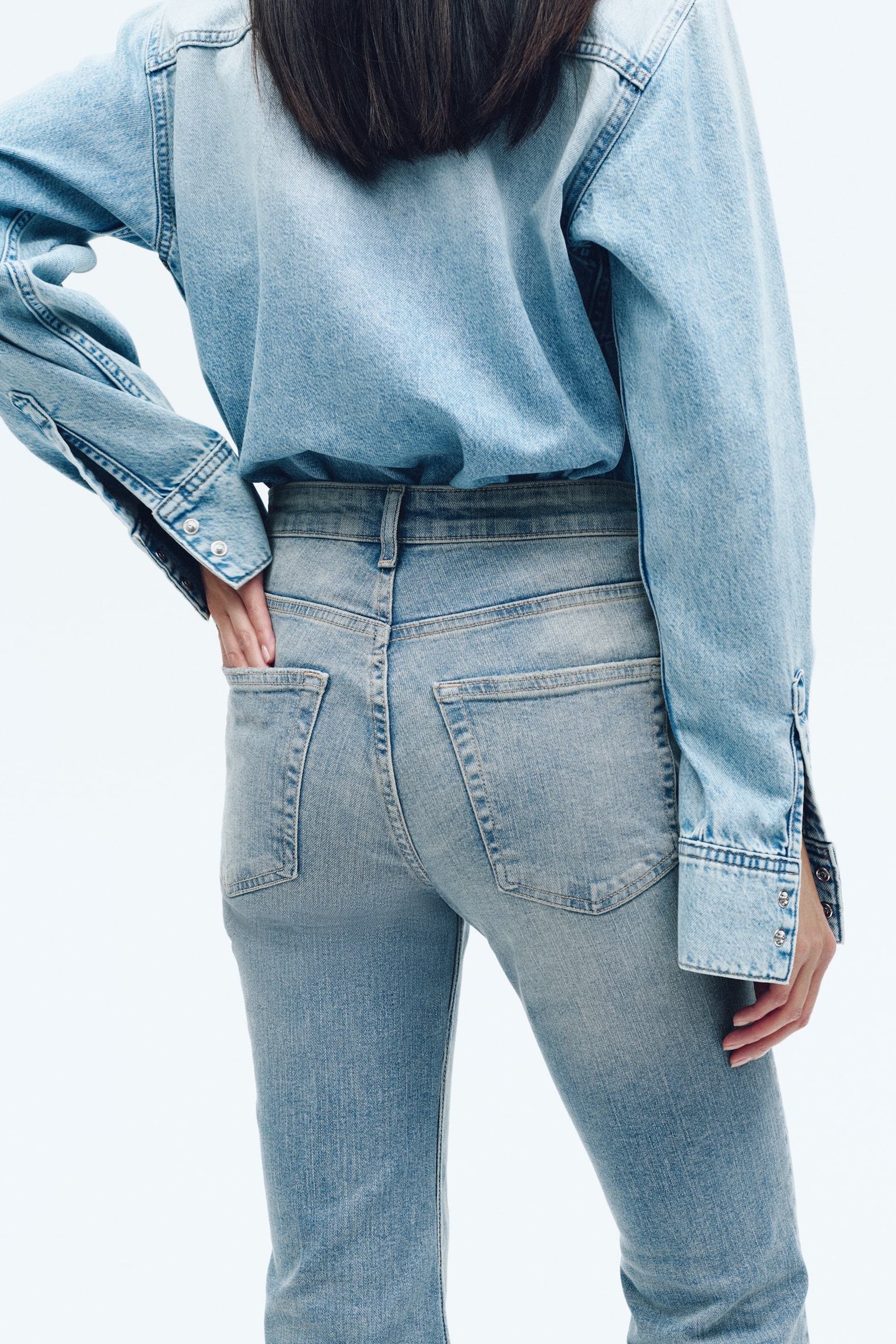 Jean évasé taille haute - Bleu denim clair/Bleu denim foncé/Gris foncé/Bleu denim/Bleu denim/Blanc/Bleu denim/Bleu denim/Bleu denim/Bleu denim foncé - 6