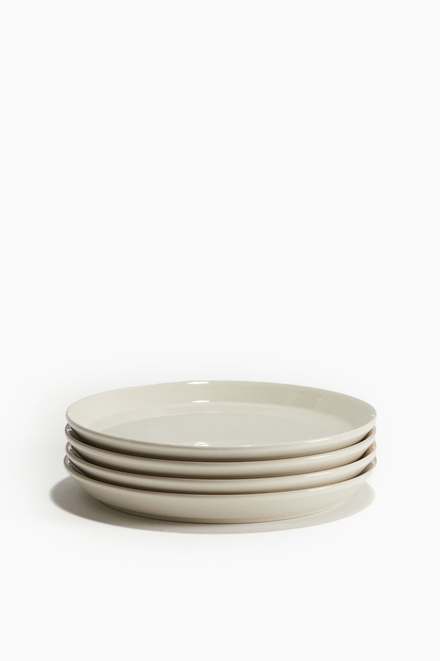 4-pack stoneware medium plates - White