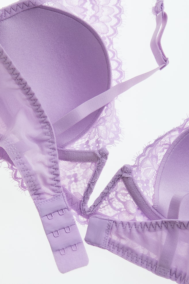 Padded underwired lace bra - Light purple/Black/White/Black/dc/dc/dc - 4