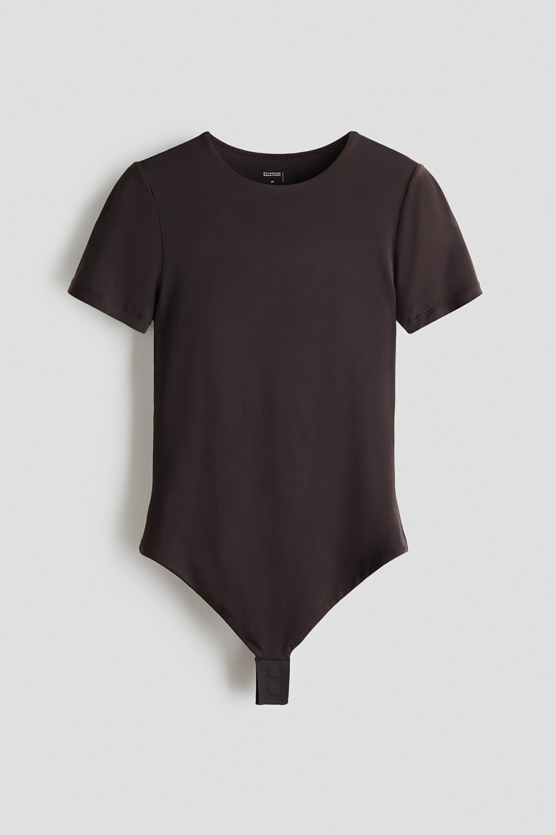 Sculpting Short-Sleeved Thong Bodysuit - Dark brown/Black