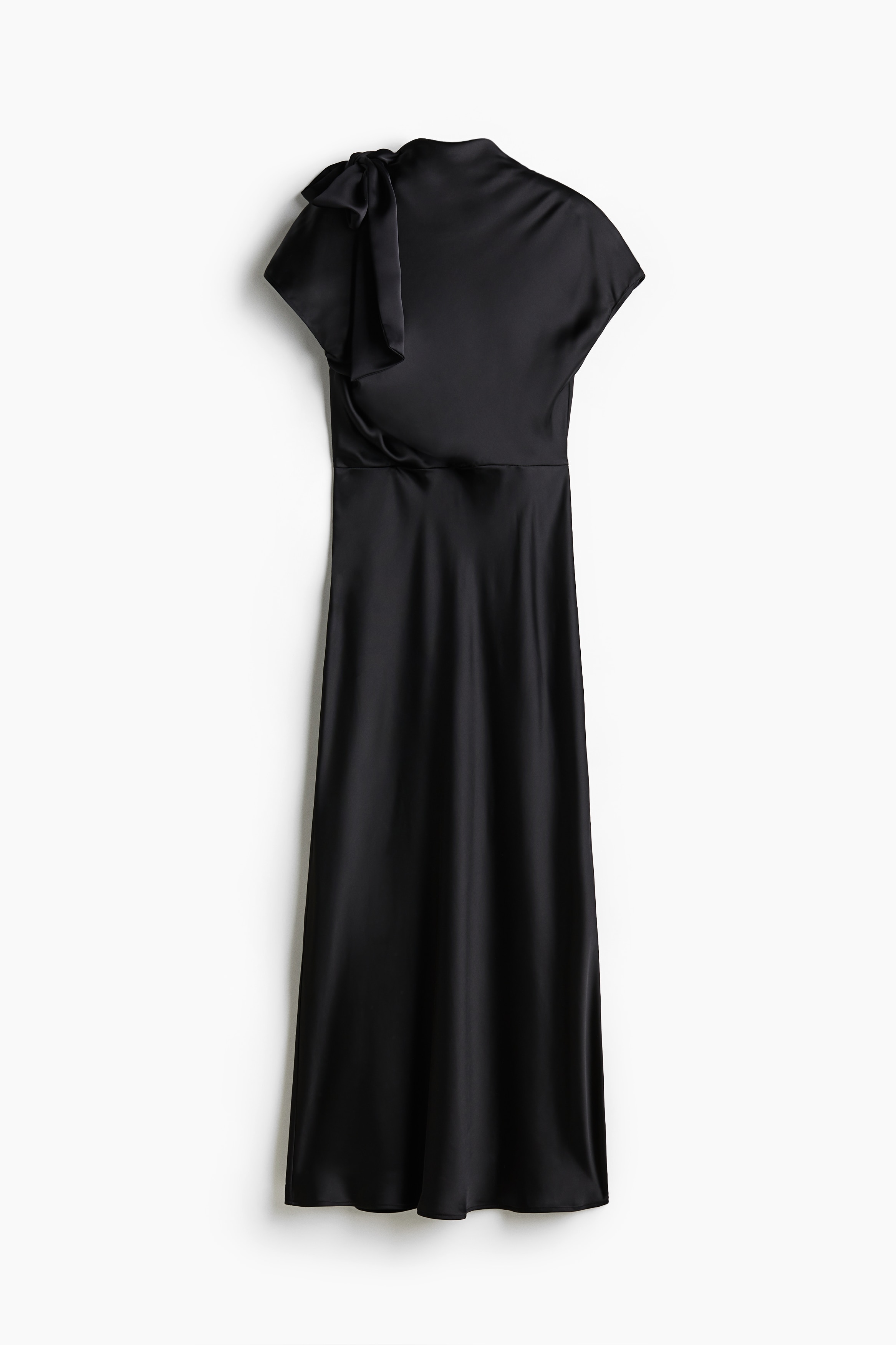 Tie-neck satin dress
