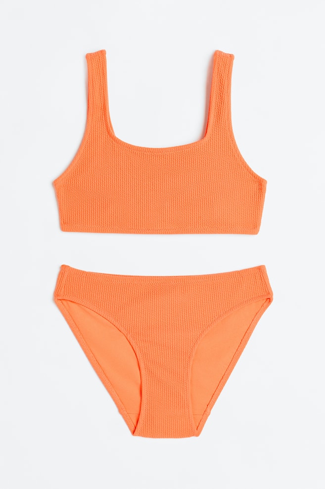 Strukturmønstret bikini - Orange/Lys rosa/Neongrøn/Syrenlilla - 1