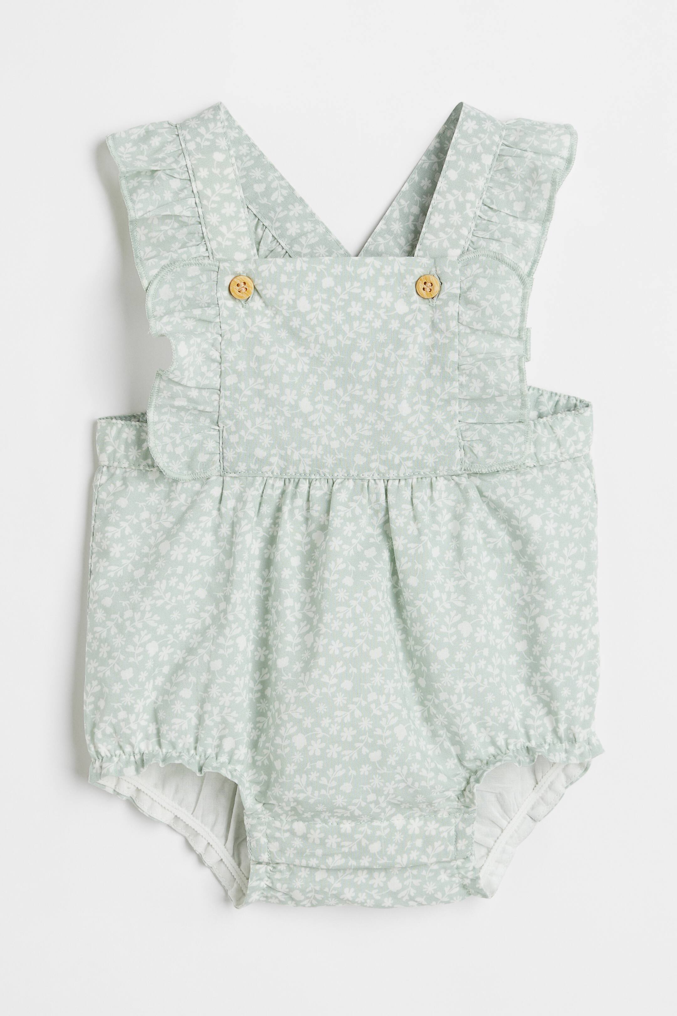 查看大圖: 棉質吊帶短褲 - 淺綠色/花朵 - Kids | H&M 1