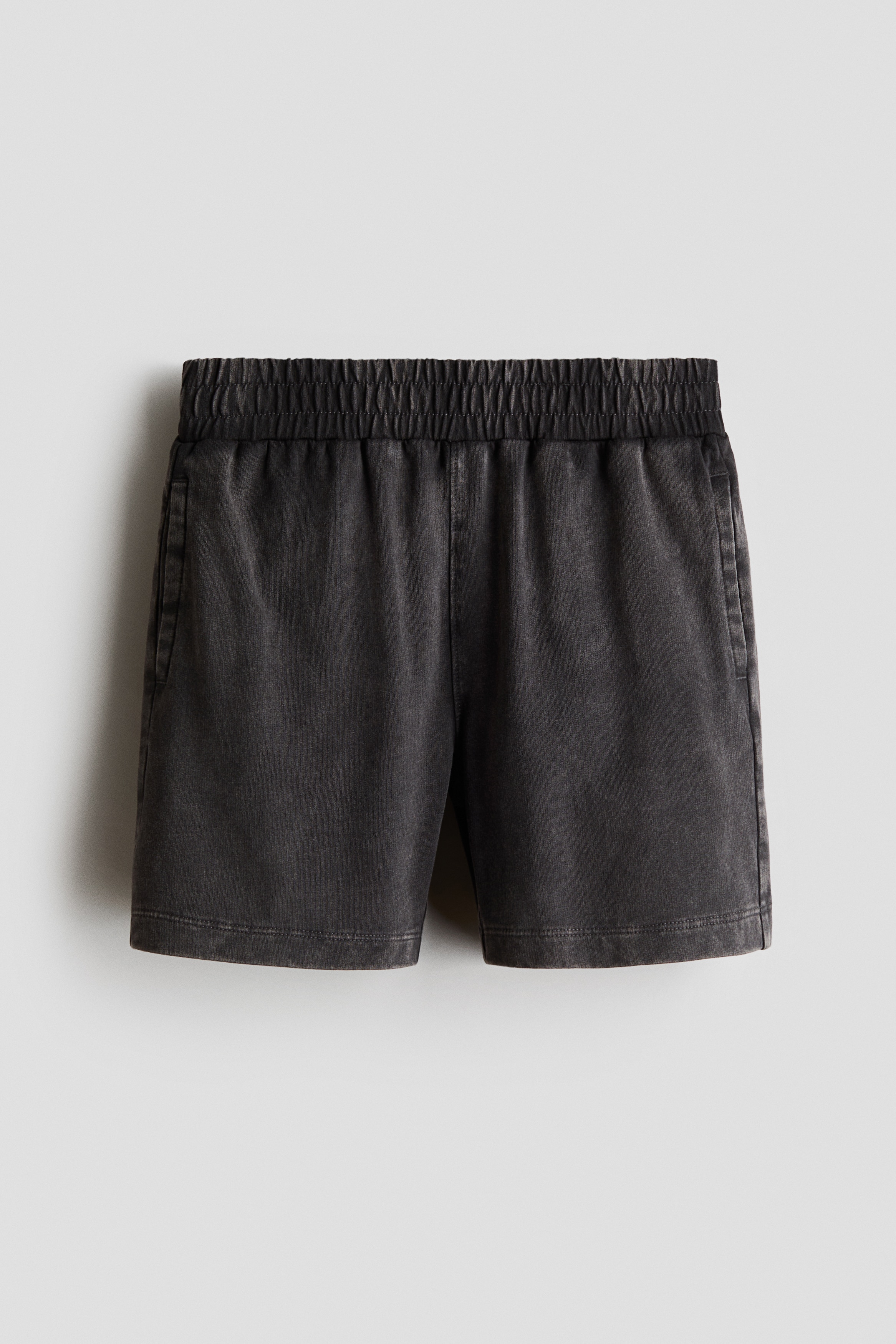 Quần short nỉ cotton - Màu xám đậm/Màu xanh dương đậm