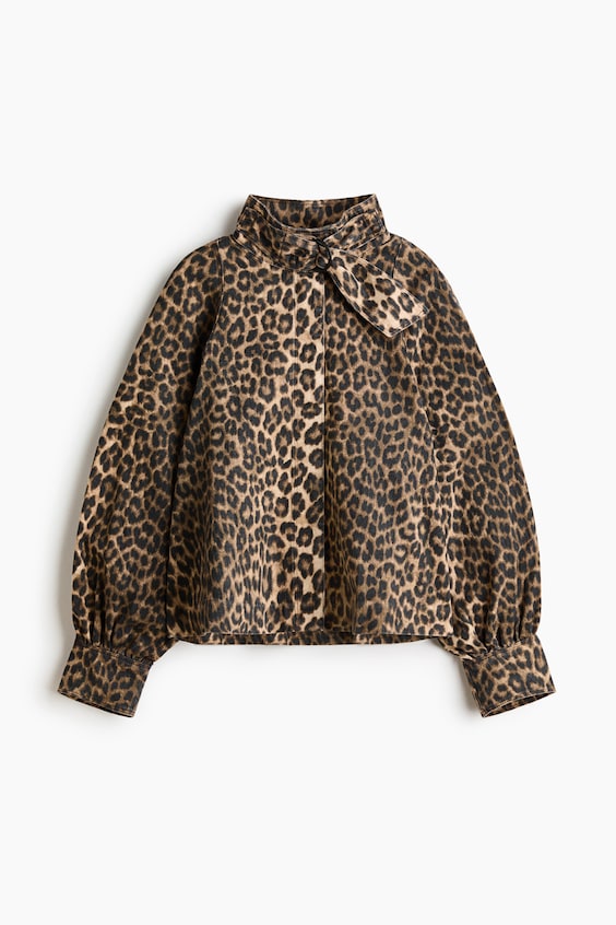 Женские куртки H&M Printed Balloon-Sleeved Jacket