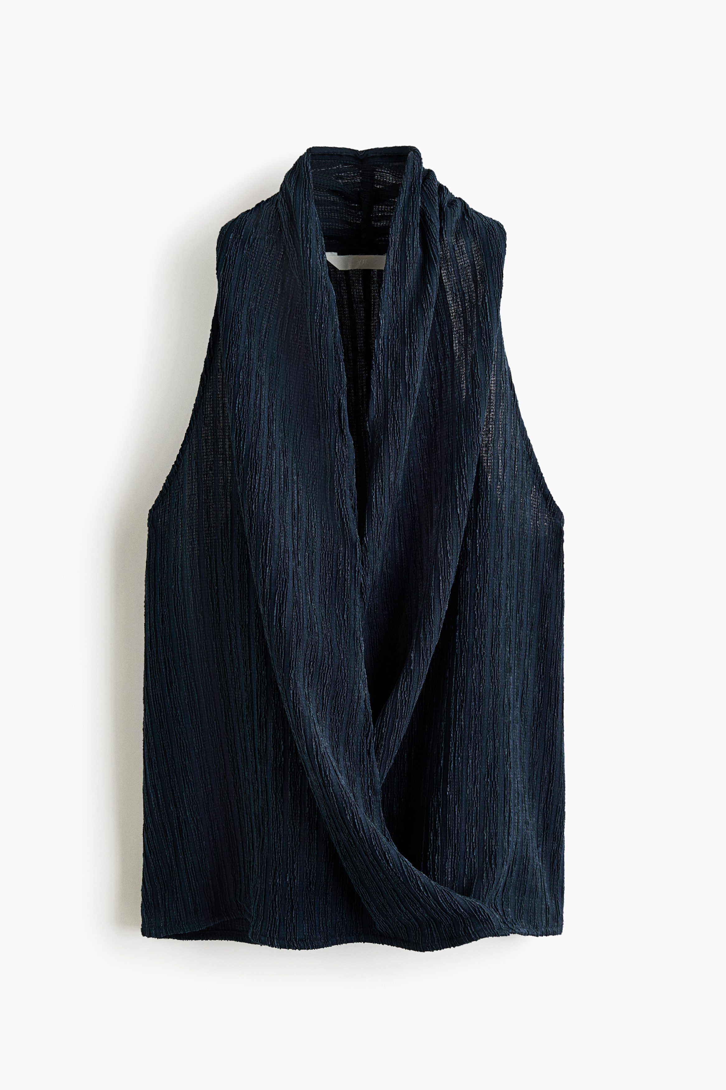 Gecrinklede overslagtop - Marineblauw/Dusty blauw