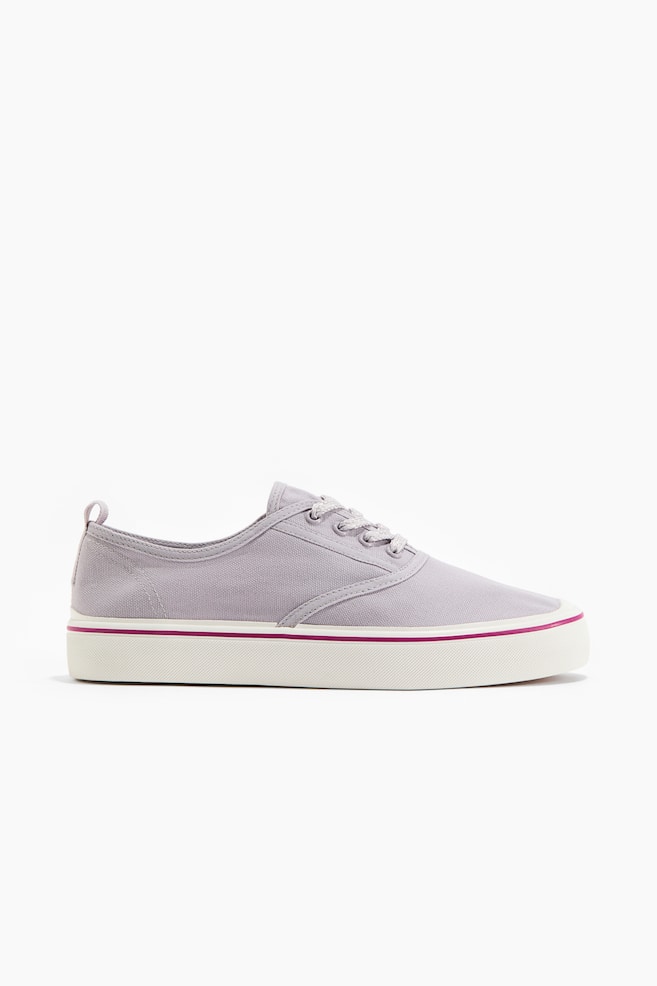 Sneakers en toile de coton - Lilas/Crème - 1