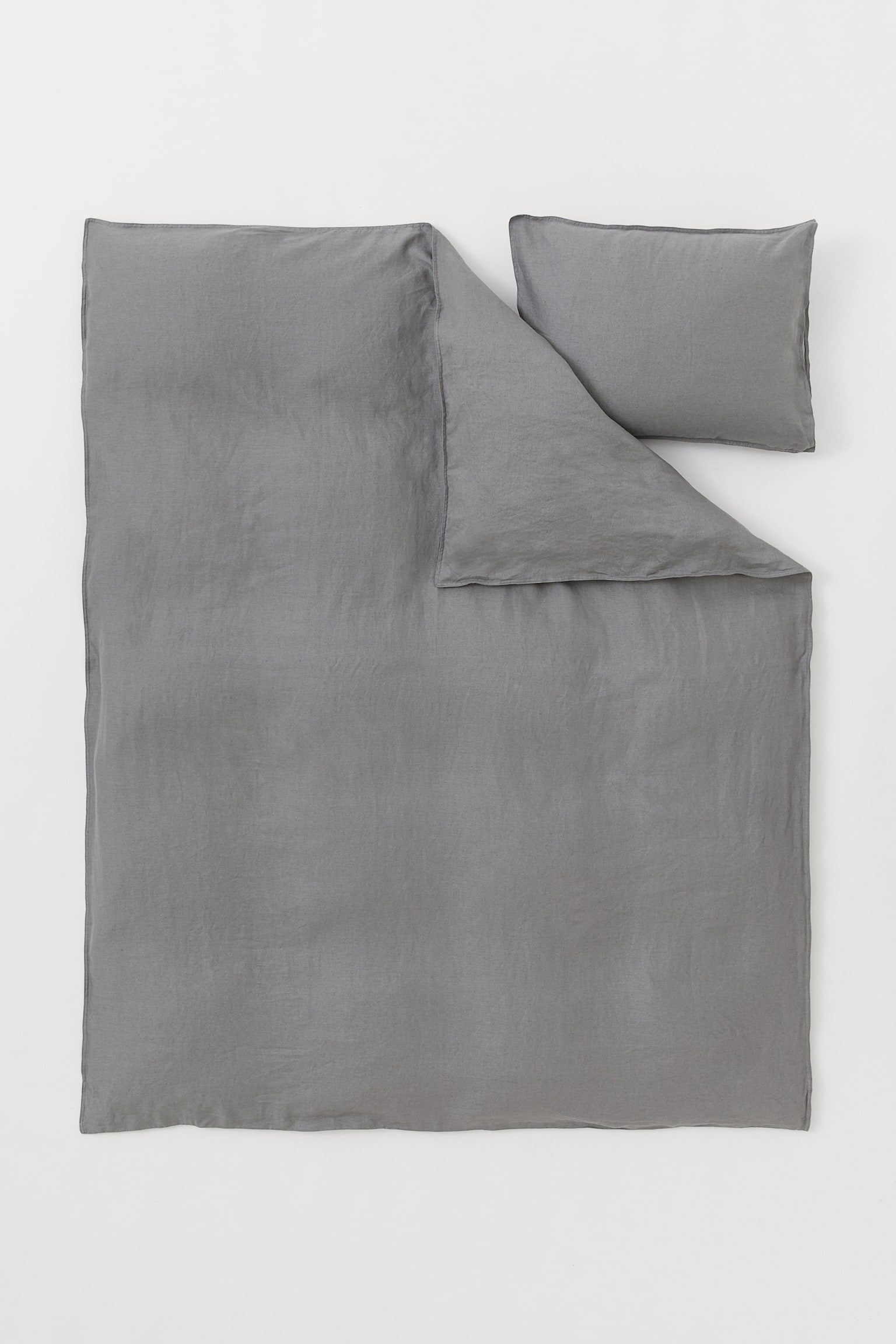 Linen single duvet cover set - Grey/White/Light grey/Beige/Black/Sage green/Mocha beige/Blue - 3