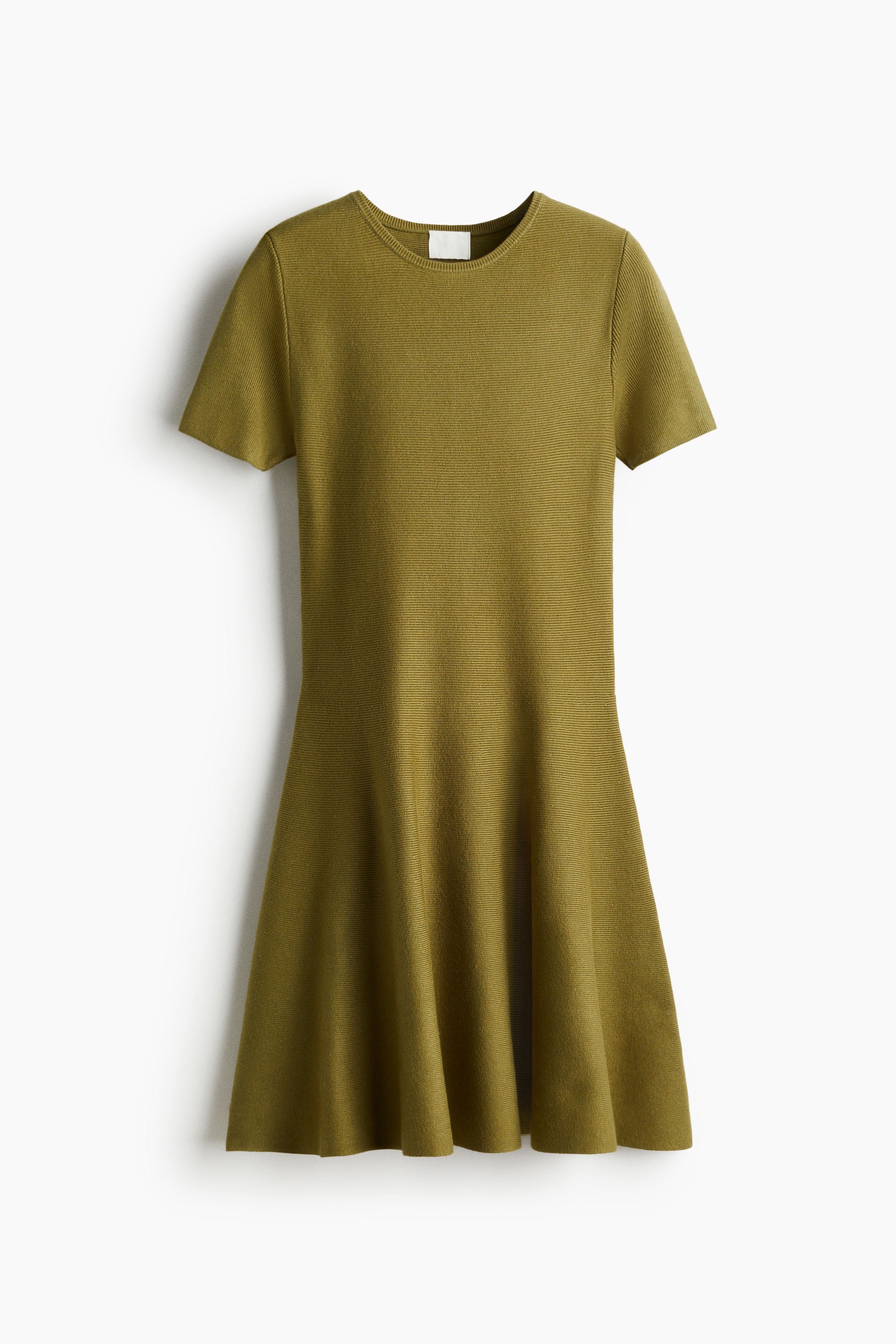 Rib Knit Dress - Olive green