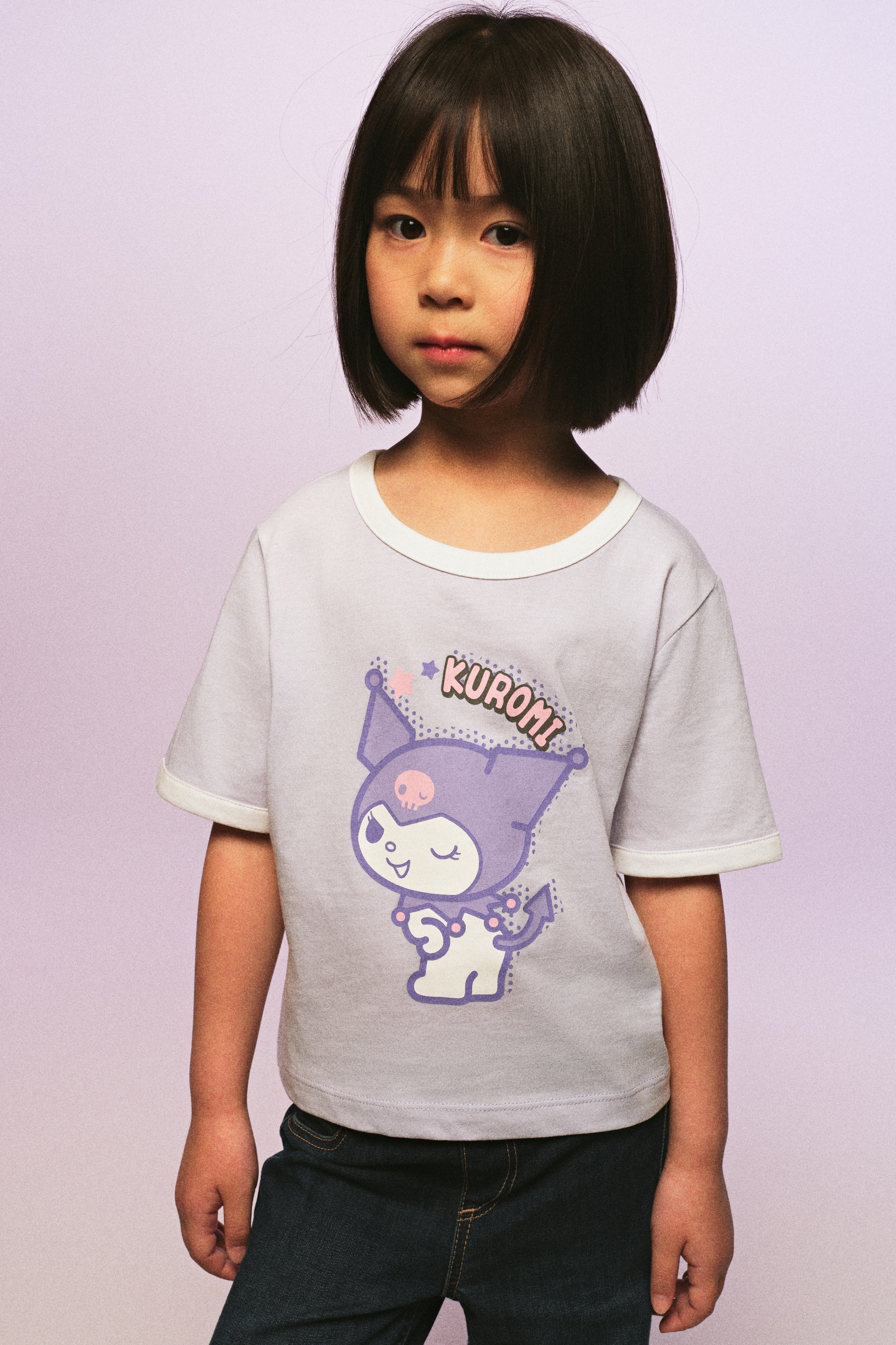 Print-motif cotton top - Light purple/Kuromi - Kids | H&M SG