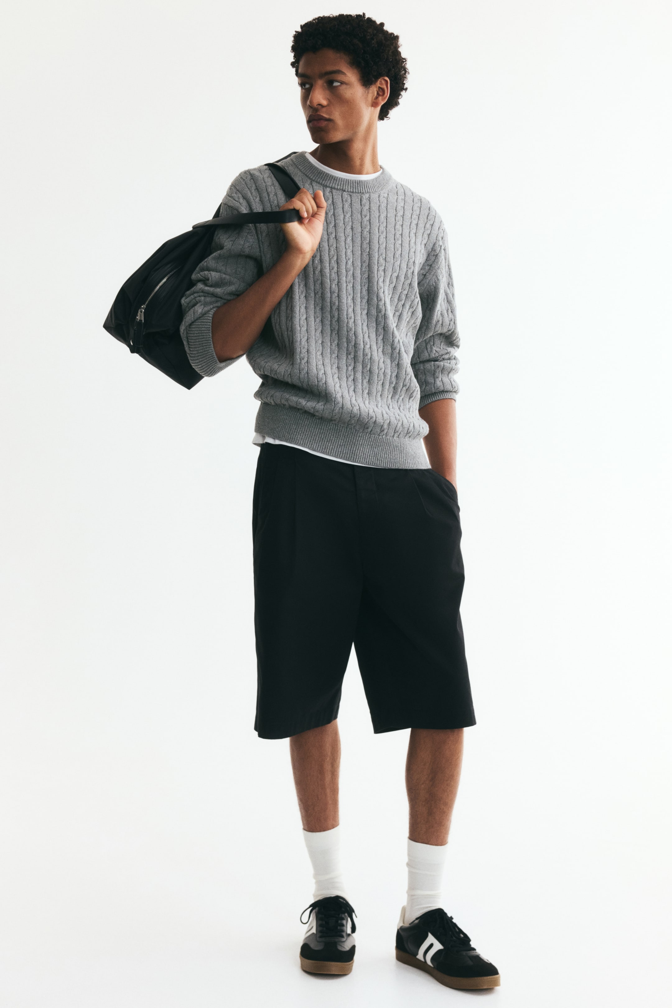 Regular-Fit Cable-Knit Sweater