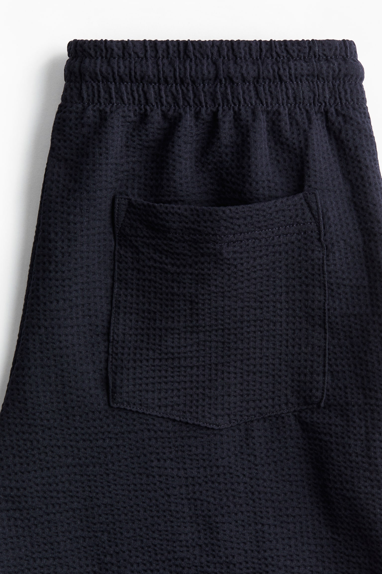 Regular Fit Waffled shorts - Navy blue - 4