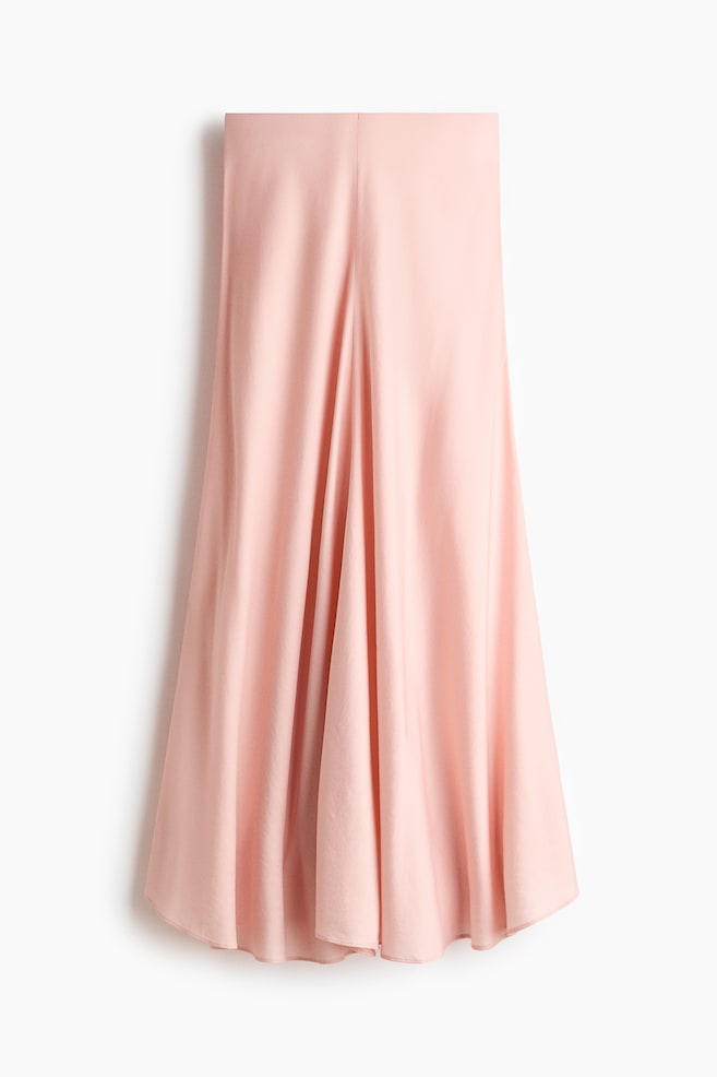 Falda maxi de satín - Rosa durazno/Beige/Diseño de leopardo/Café oscuro - 1