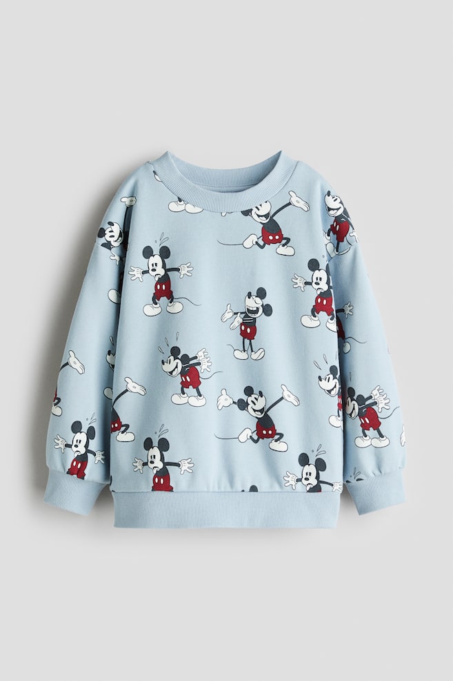 Printed sweatshirt - Light blue/Mickey Mouse/Beige/Marvel Comics - 1