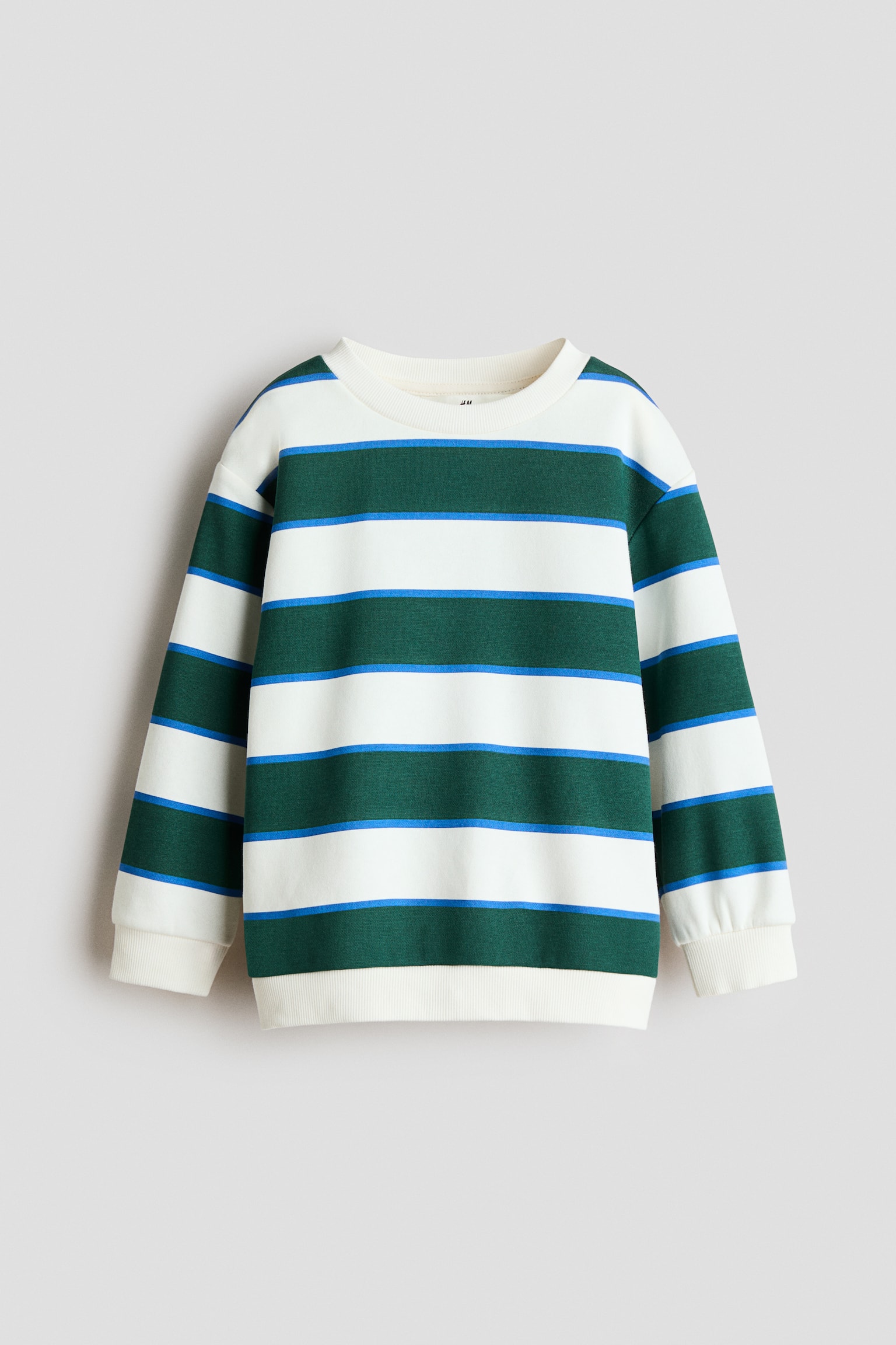 Printed brushed-inside sweatshirt - White/Green striped/Light grey marl/Chelsea/Cream/New York Diner